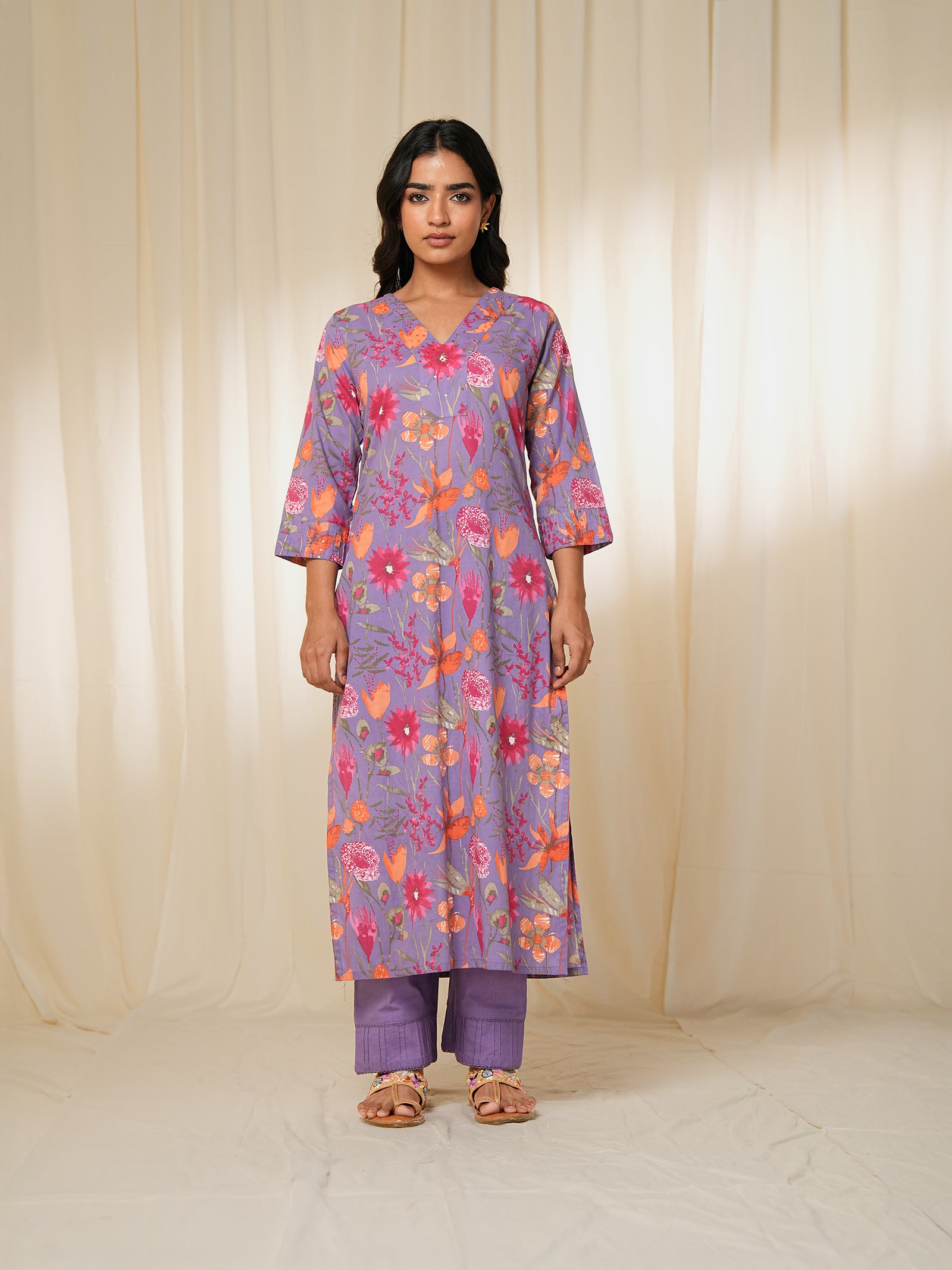 Purple Pizzazz Cotton Kurta