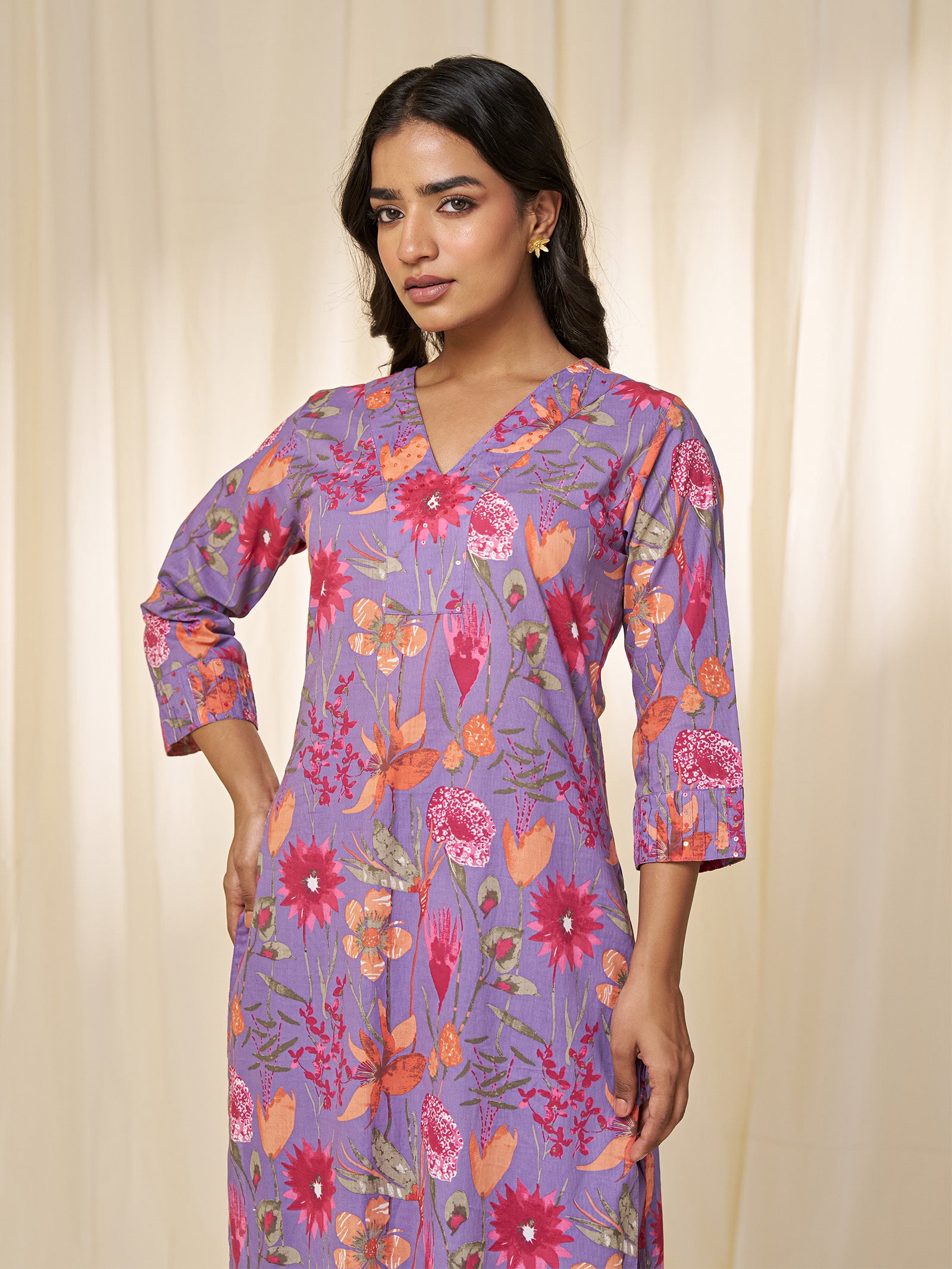 Purple Pizzazz Cotton Kurta