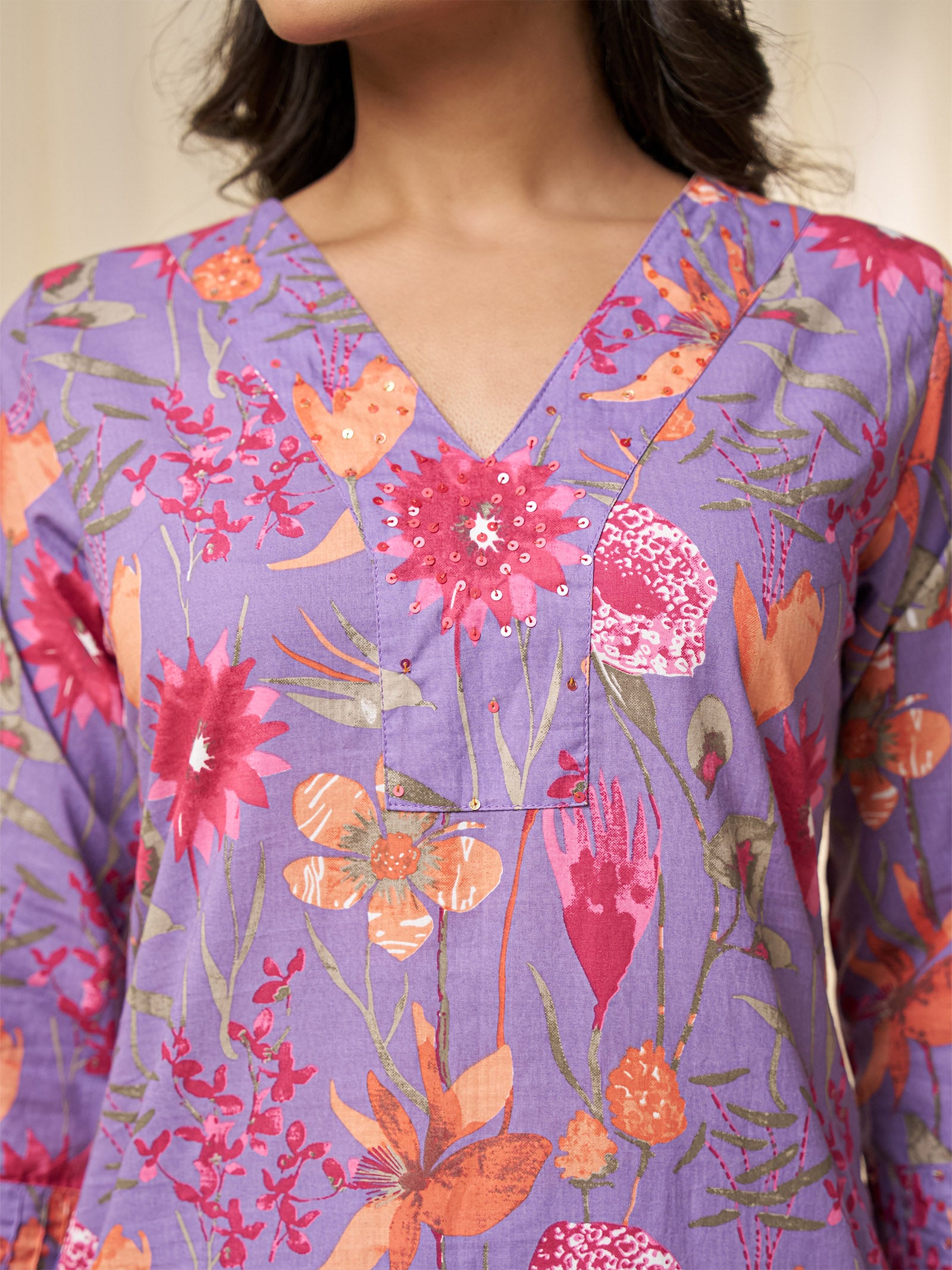 Purple Pizzazz Cotton Kurta