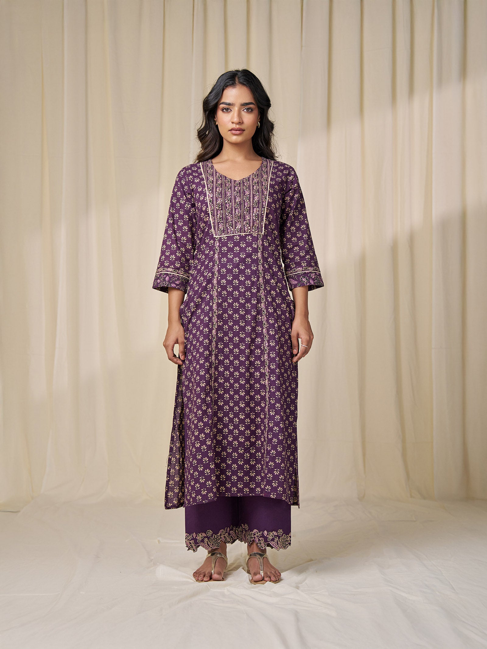 Purple Plum Cotton Kurta