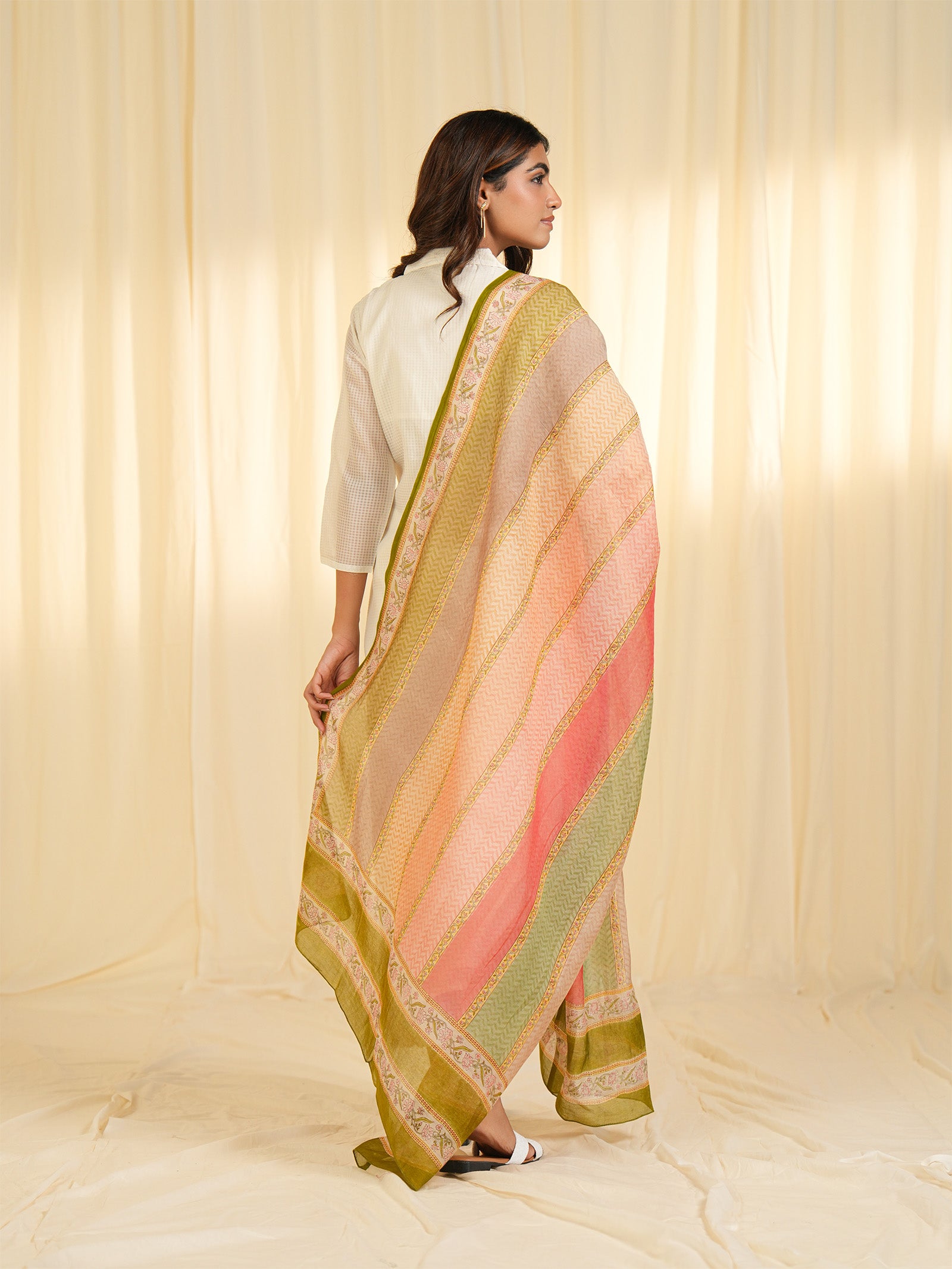 Rainbow Chanderi Dupatta