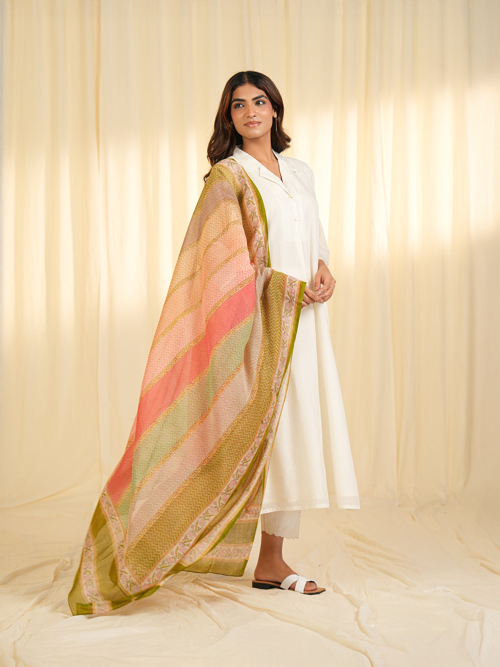 Rainbow Chanderi Dupatta
