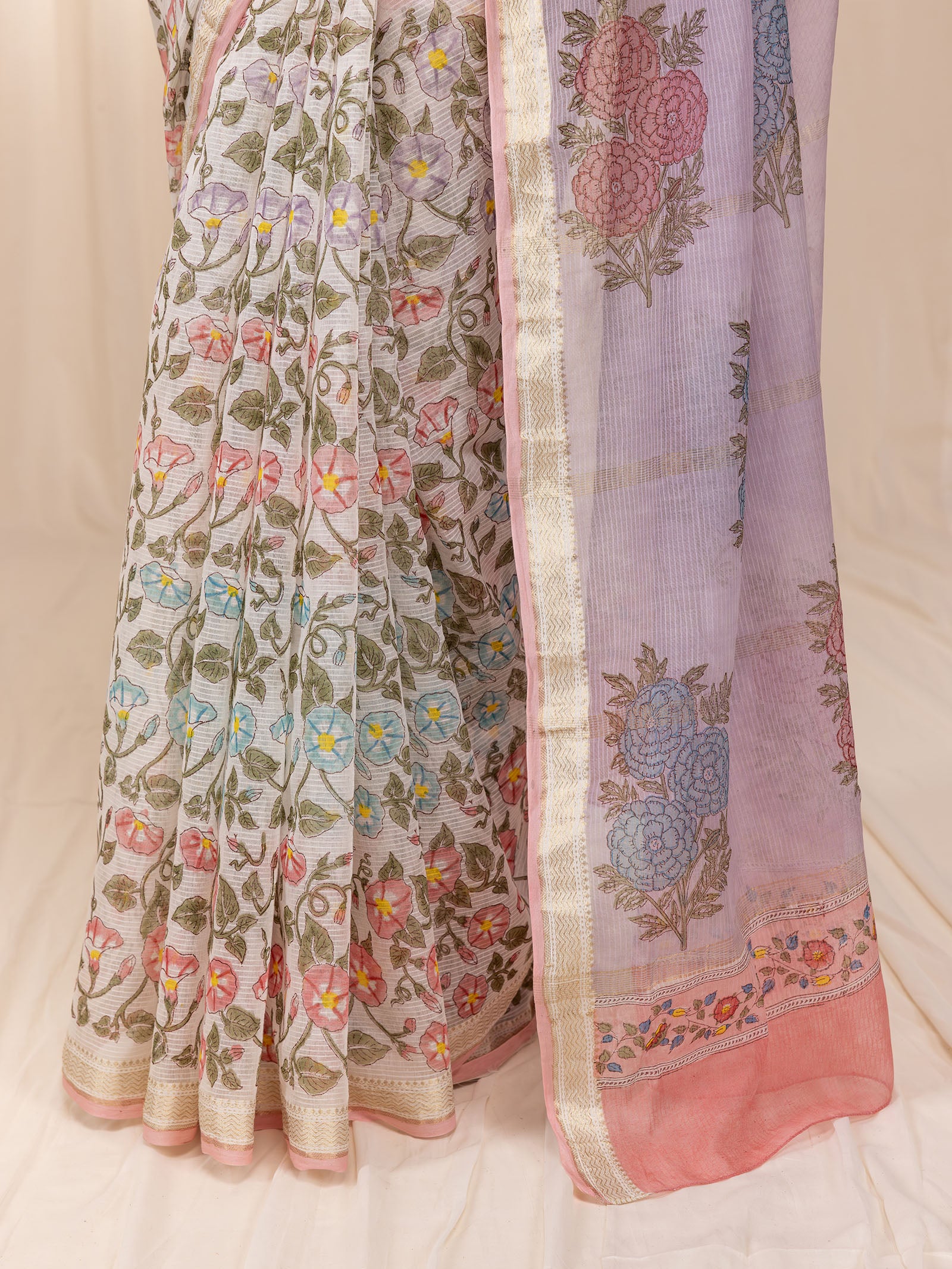 Rainbow Maheshwari Saree