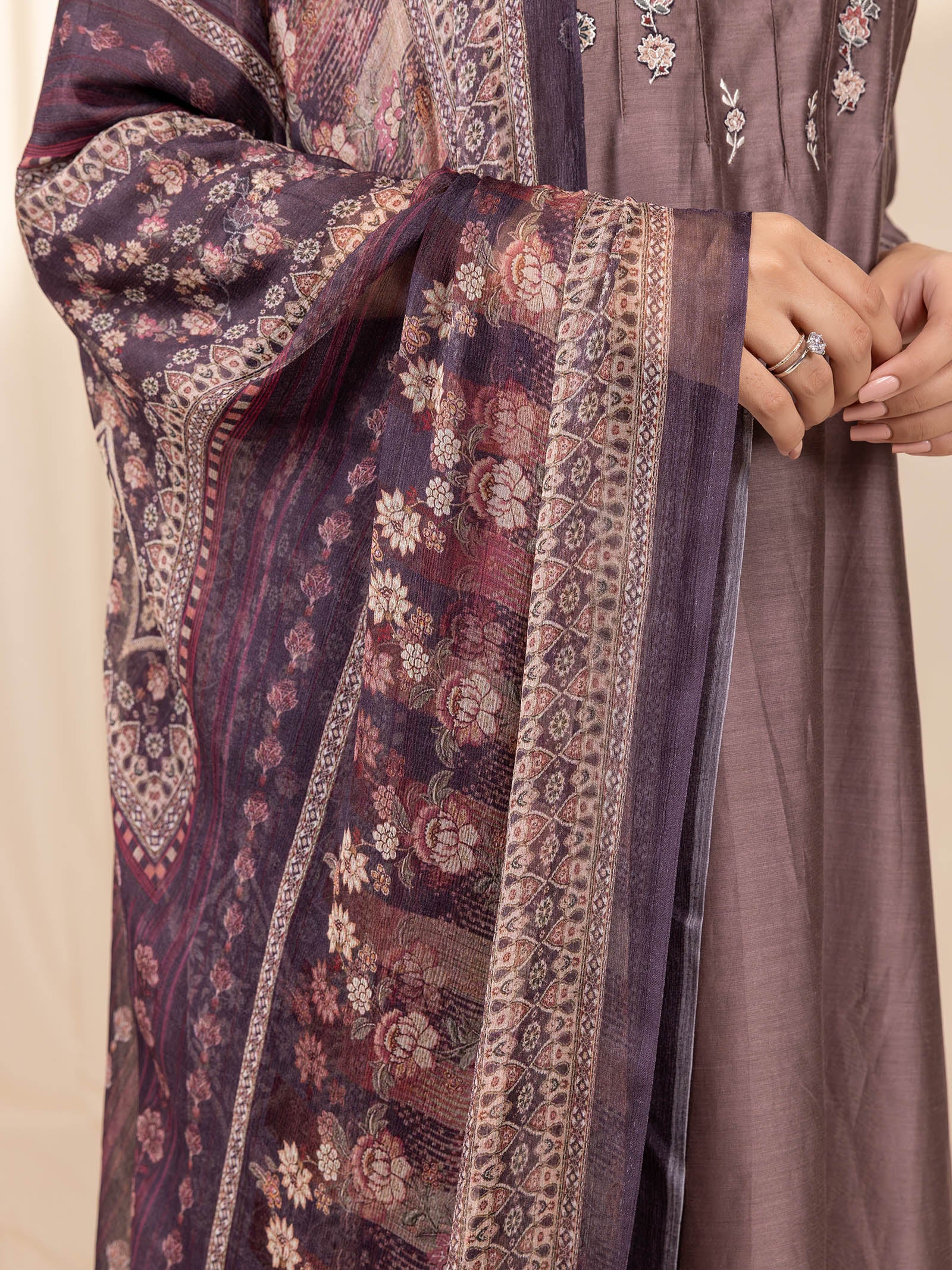 Roasted Coffee Chiffon Dupatta