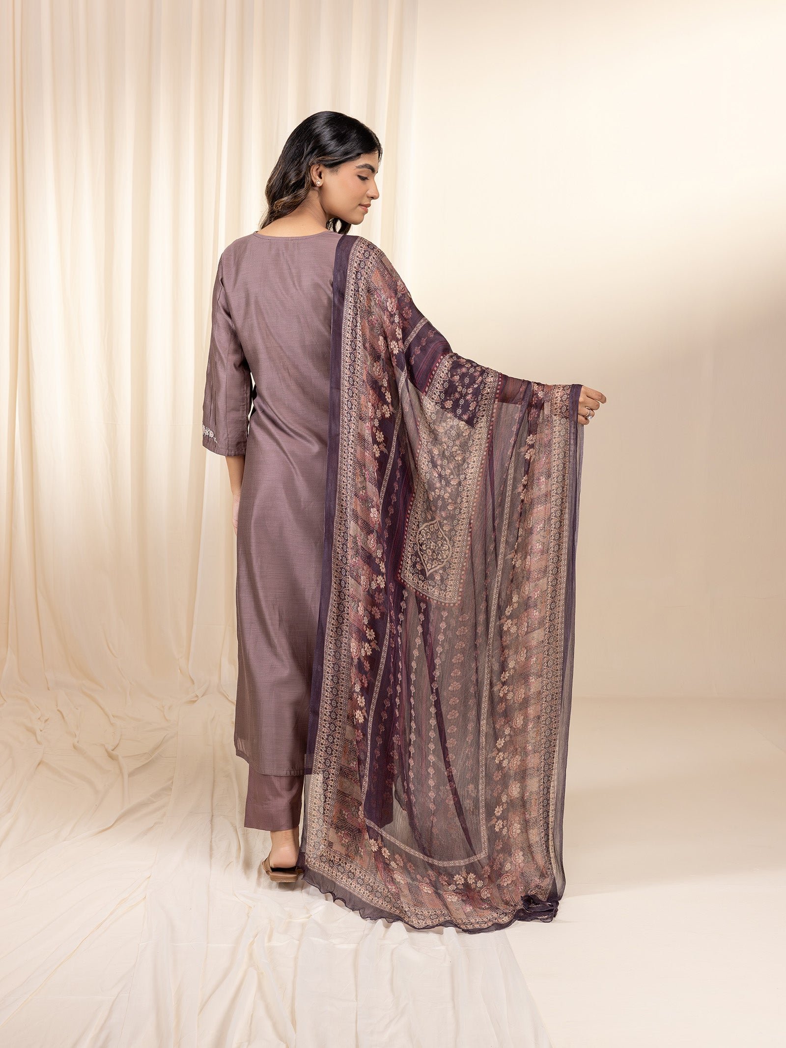 Roasted Coffee Chiffon Dupatta