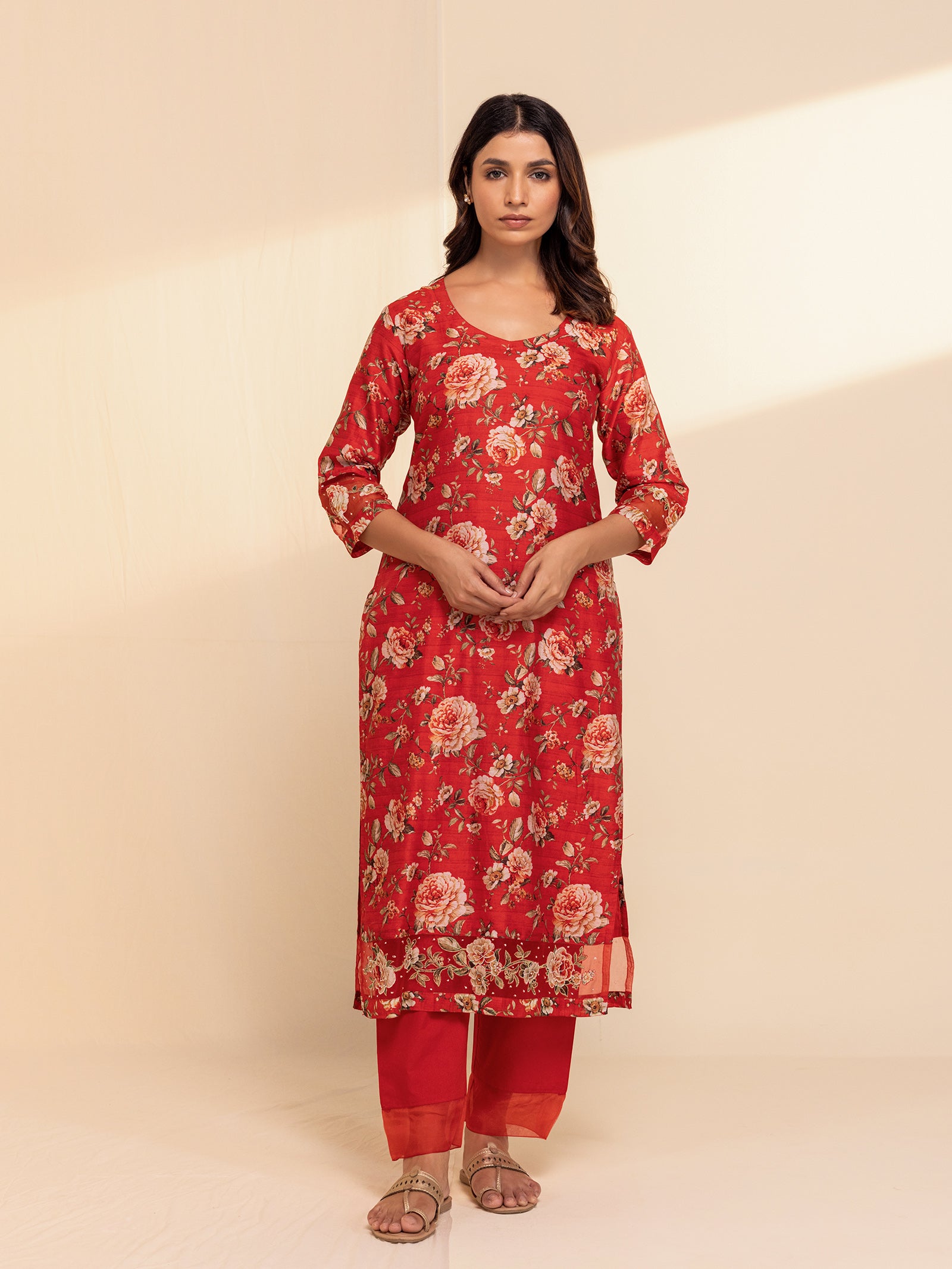 Roseline Chanderi Kurta