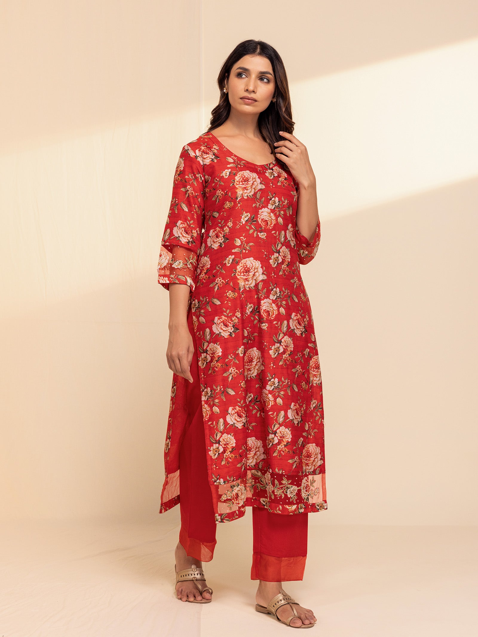 Roseline Chanderi Kurta