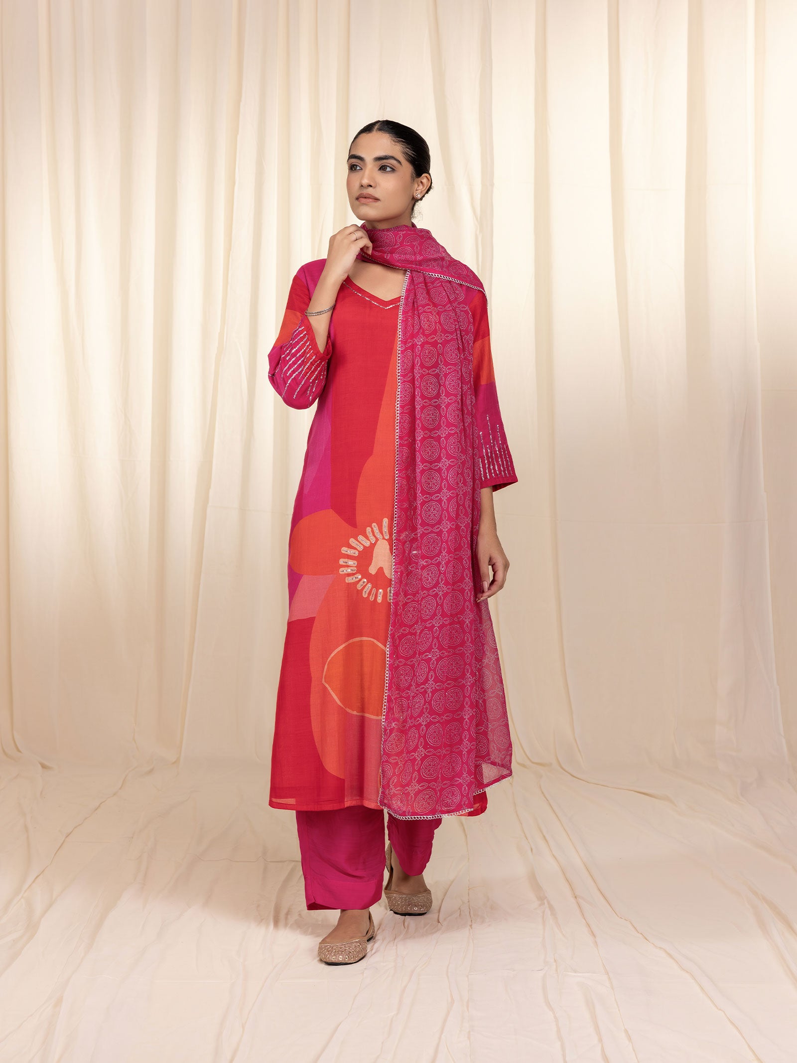 Rosy Tango Chanderi Kurta