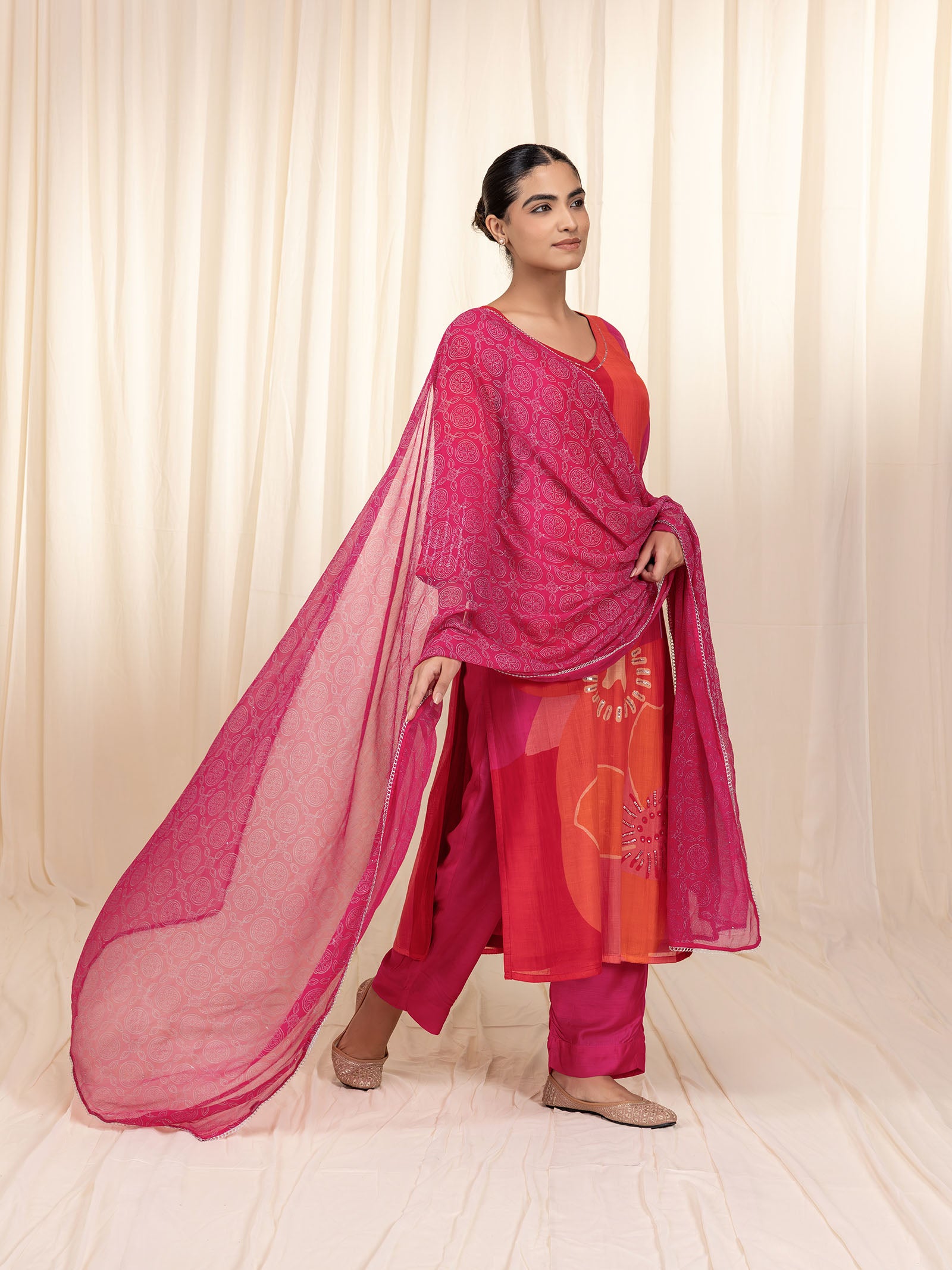 Rosy Tango Chiffon Dupatta
