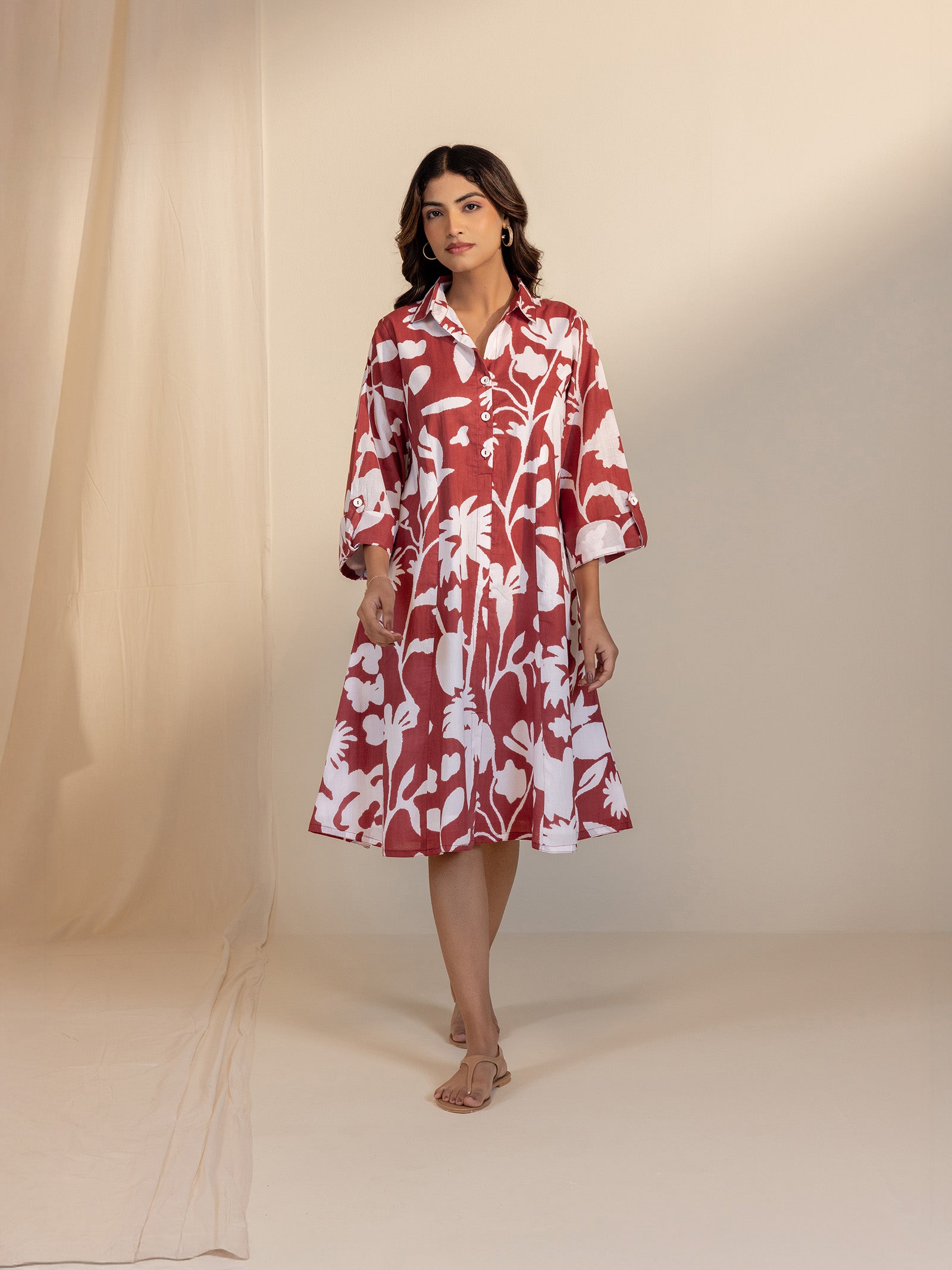 Rust Cotton Dress Free Large Rust Cotton Dress Free Large