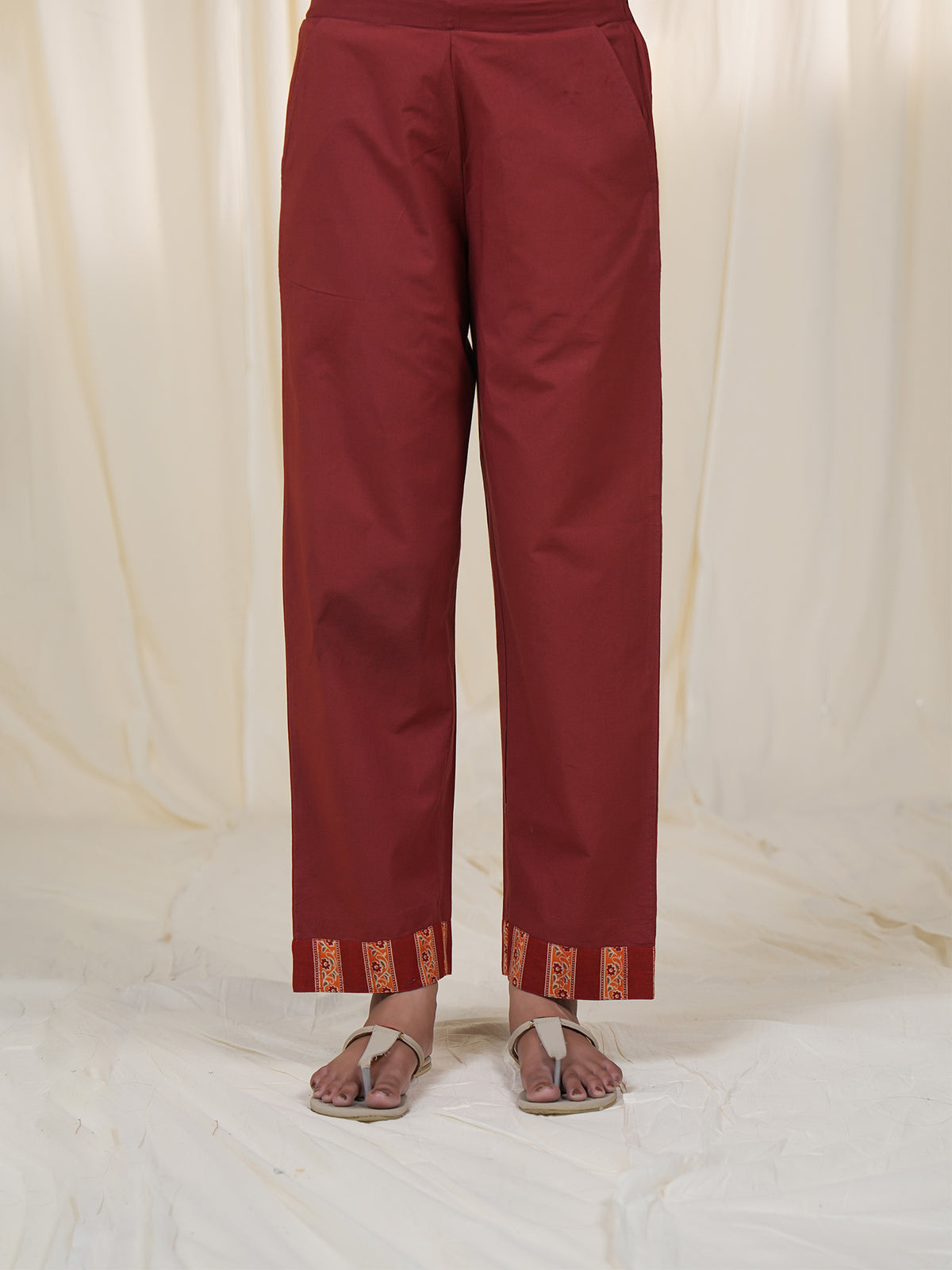 Rustic Indian Cotton Straight Pants