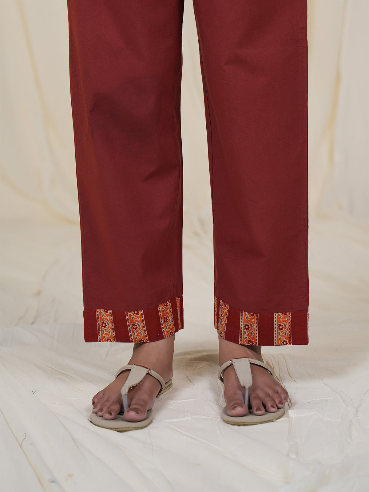 Rustic Indian Cotton Straight Pants