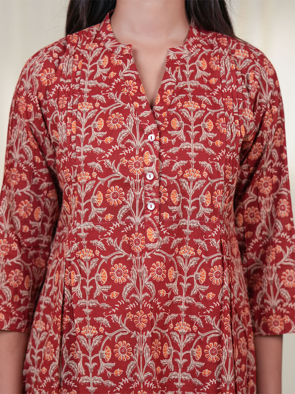 Rustic Indian Jaal Cotton Kurti