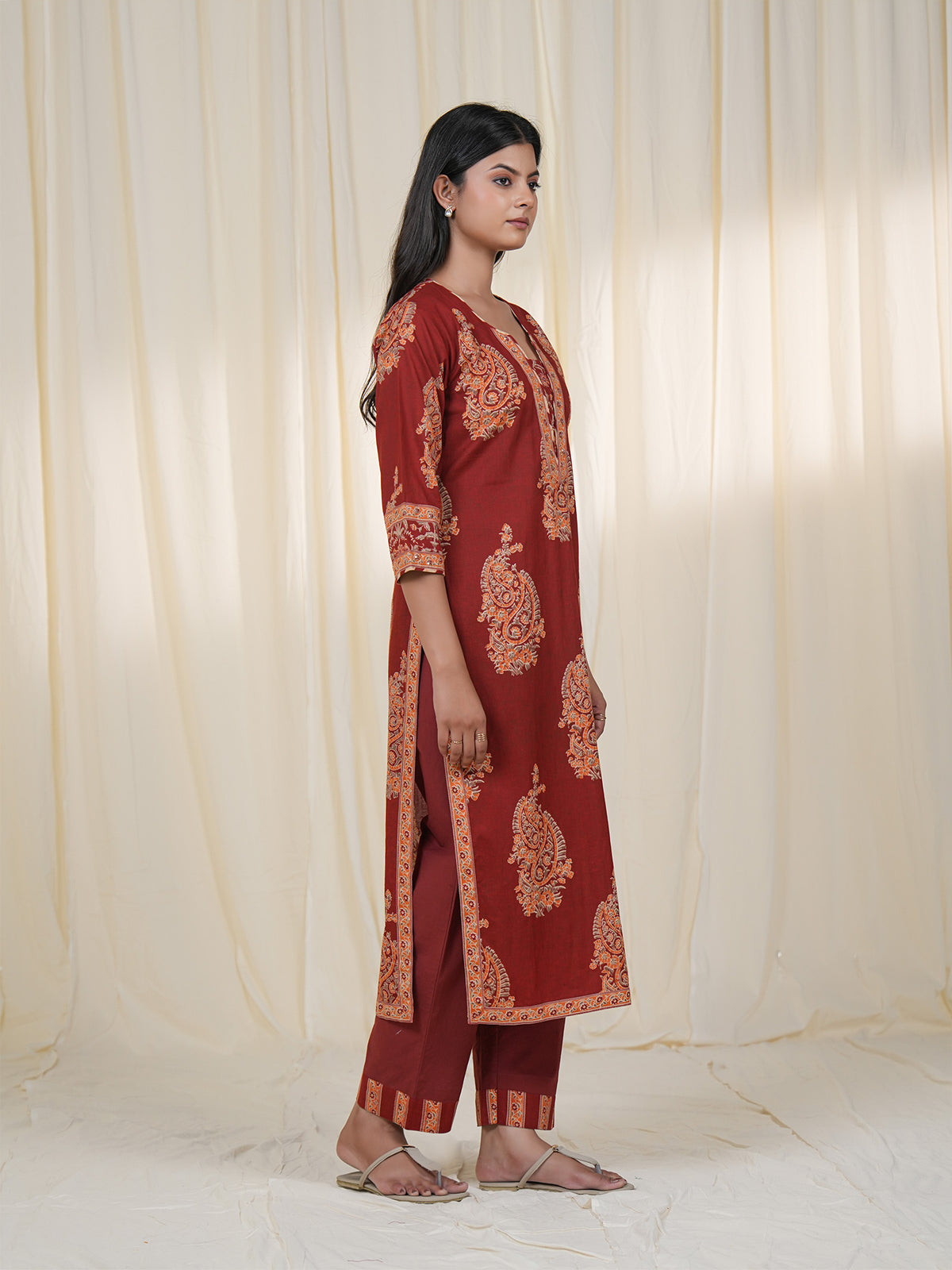 Rustic Indian Paisley Cotton Kurta
