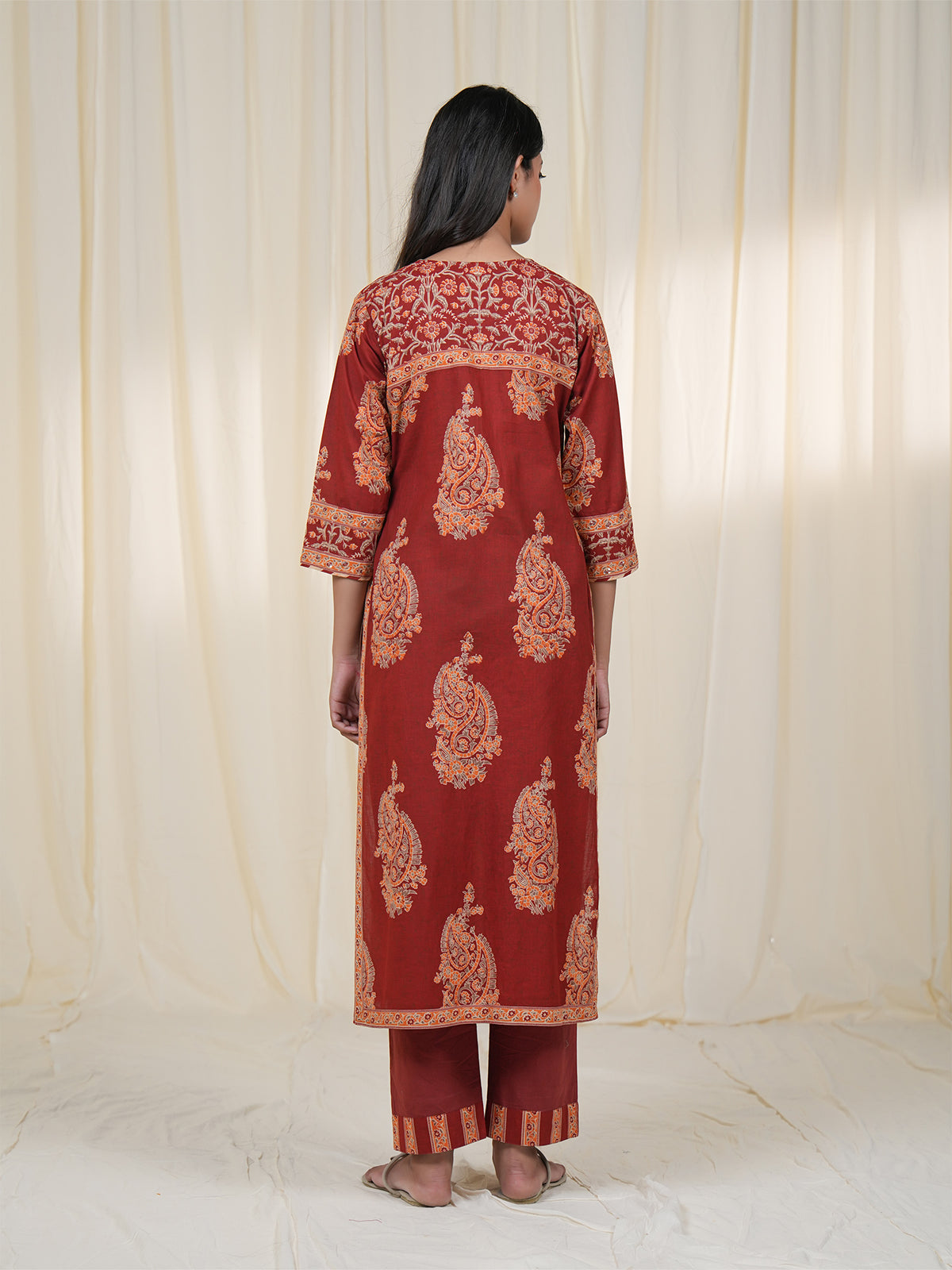 Rustic Indian Paisley Cotton Kurta