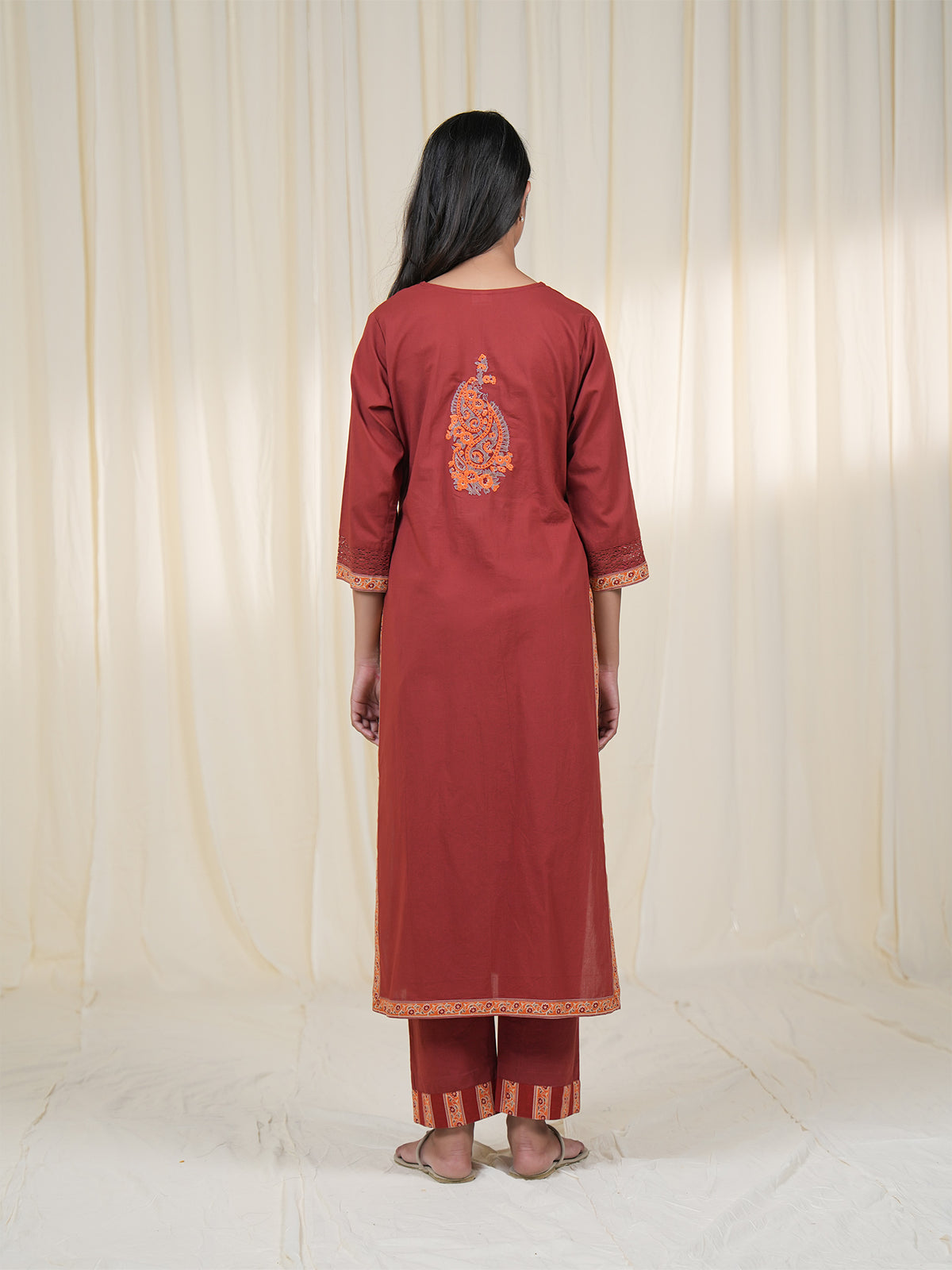 Rustic Indian Plain Cotton Kurta