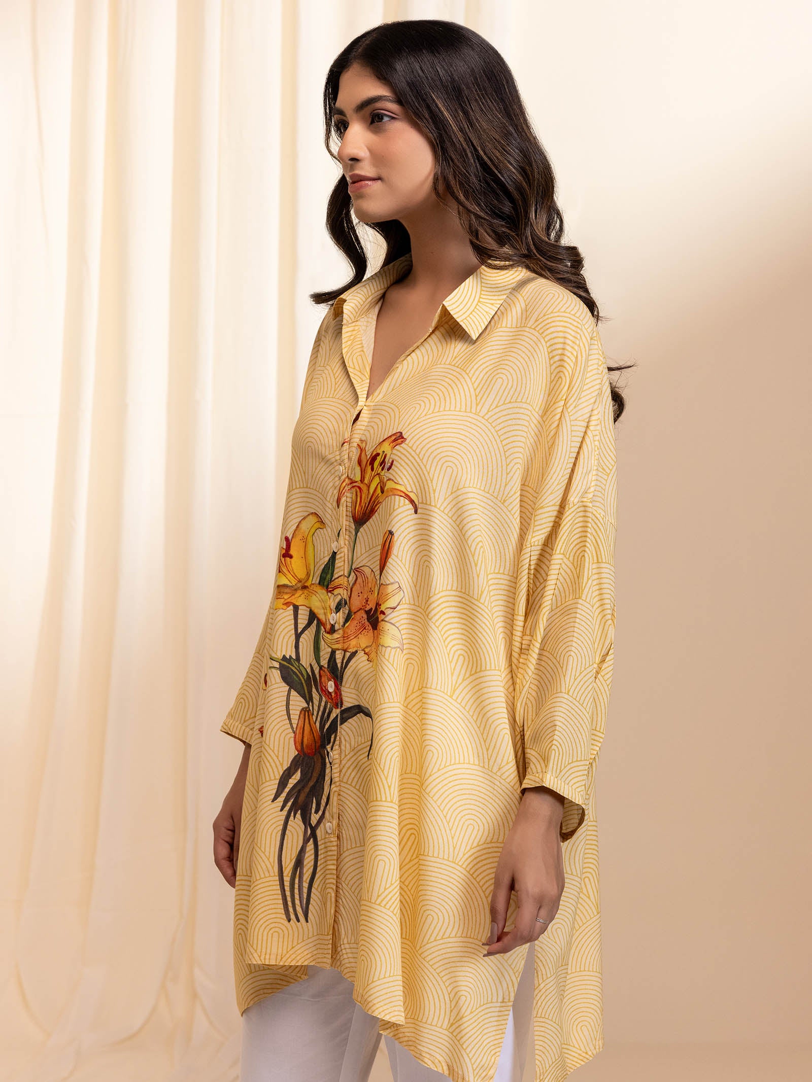 Madras Modal Cotton Shirt - Florist Yellow