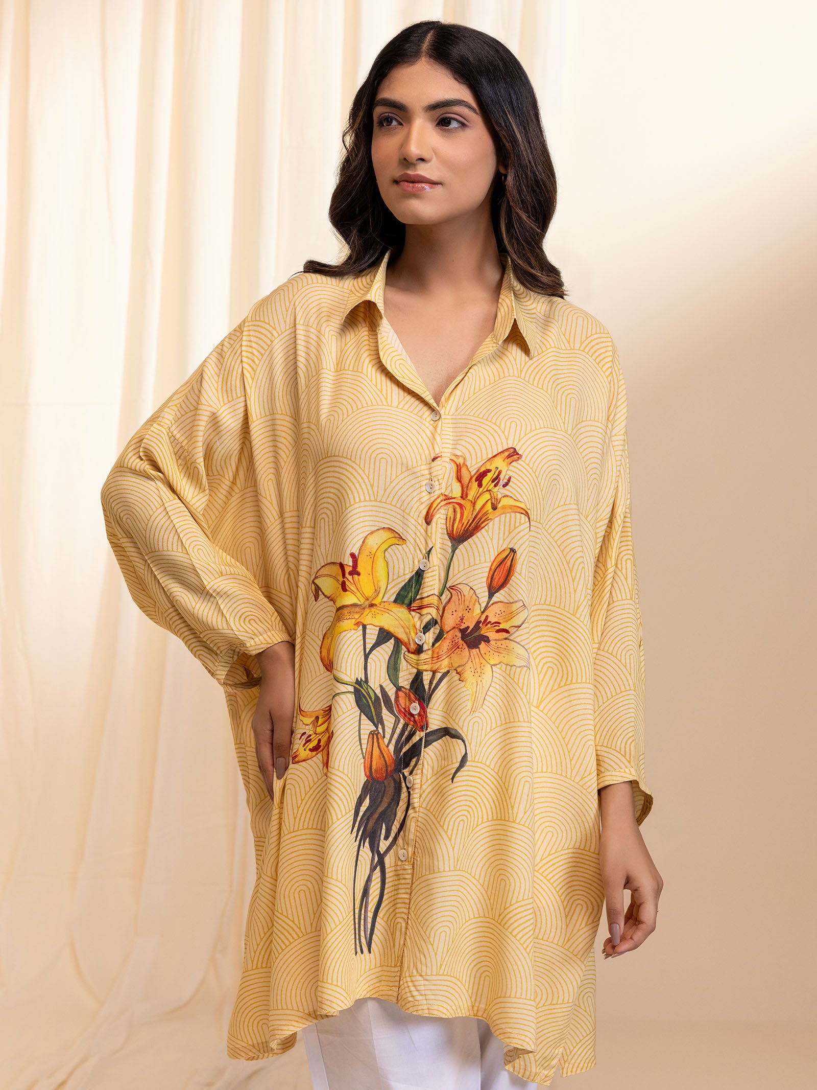 Madras Modal Cotton Shirt - Florist Yellow