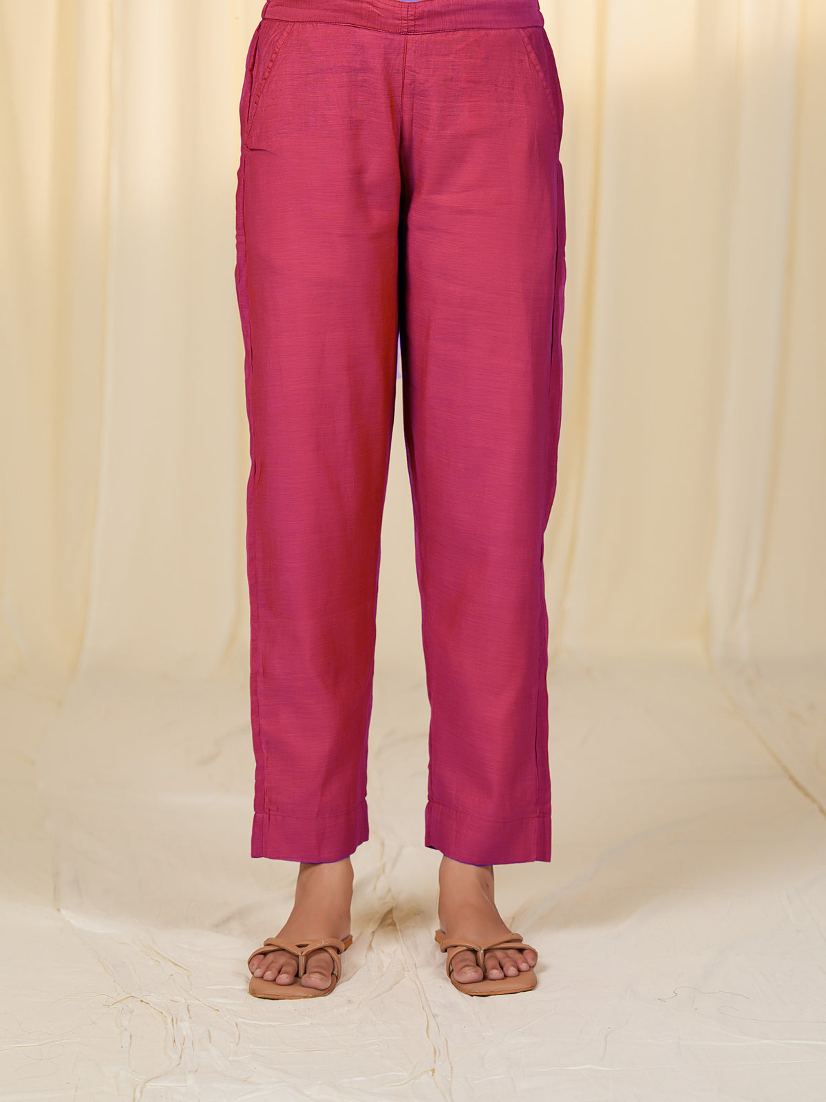 Sada Suhagan Cosmos Valley Bamboo Silk Straight Pants
