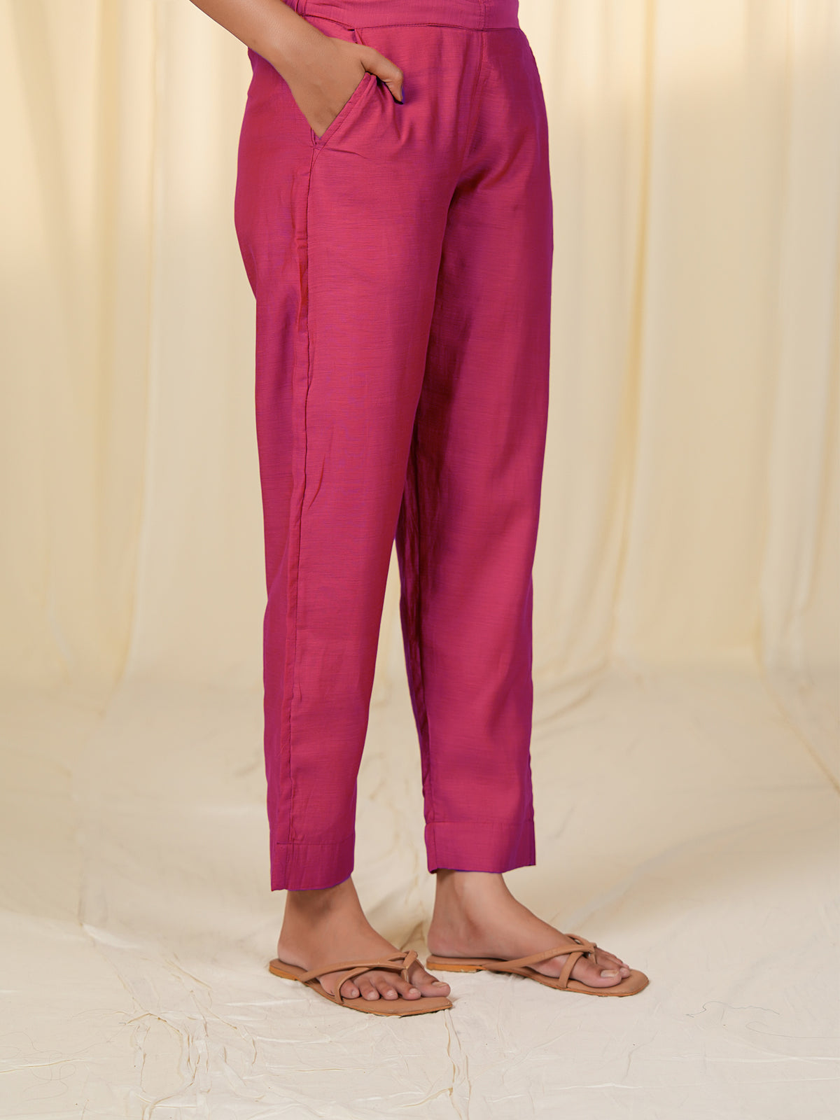 Sada Suhagan Cosmos Valley Bamboo Silk Straight Pants