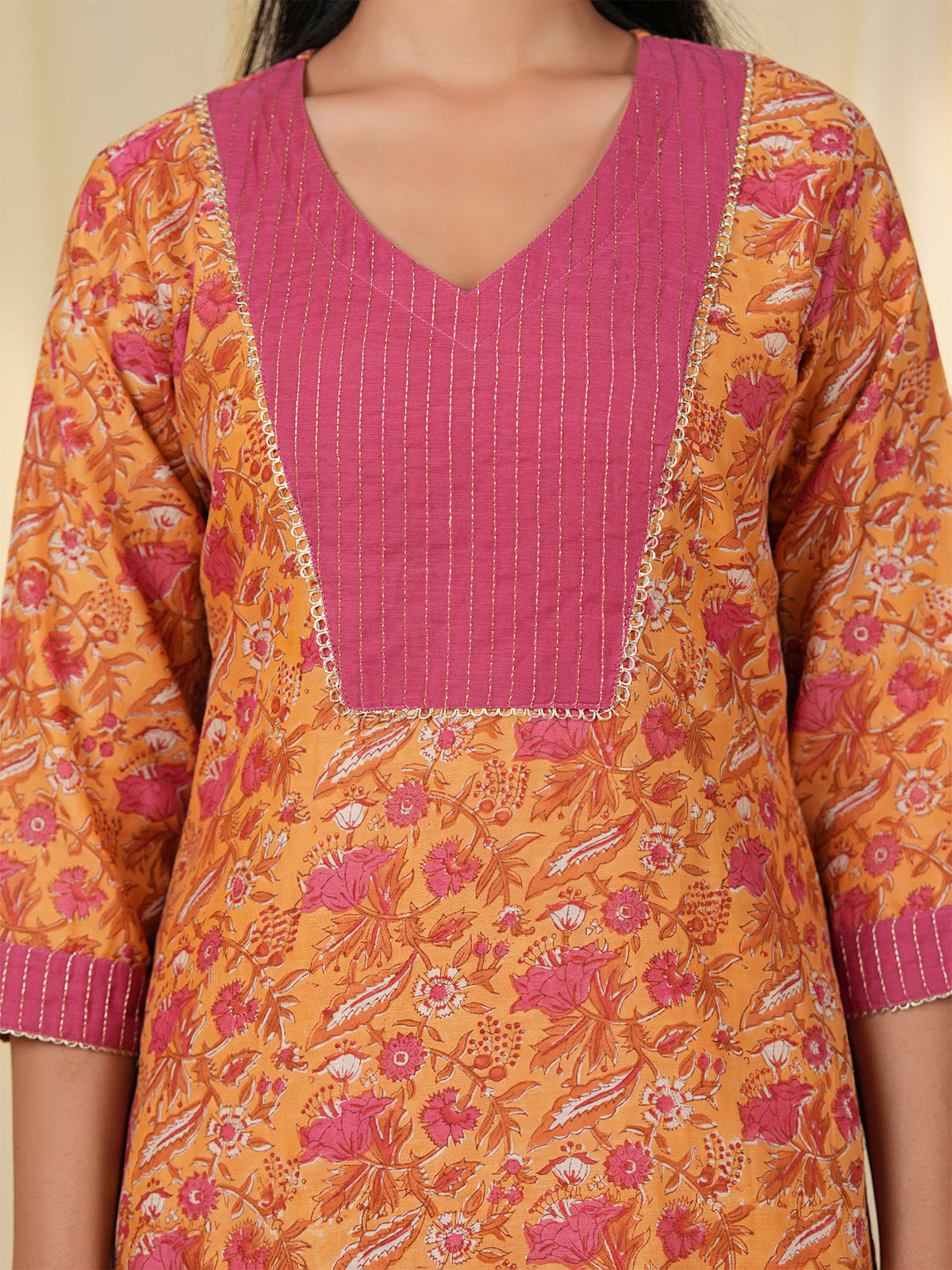 Sada Suhagan Cosmos Valley Chanderi Kurta