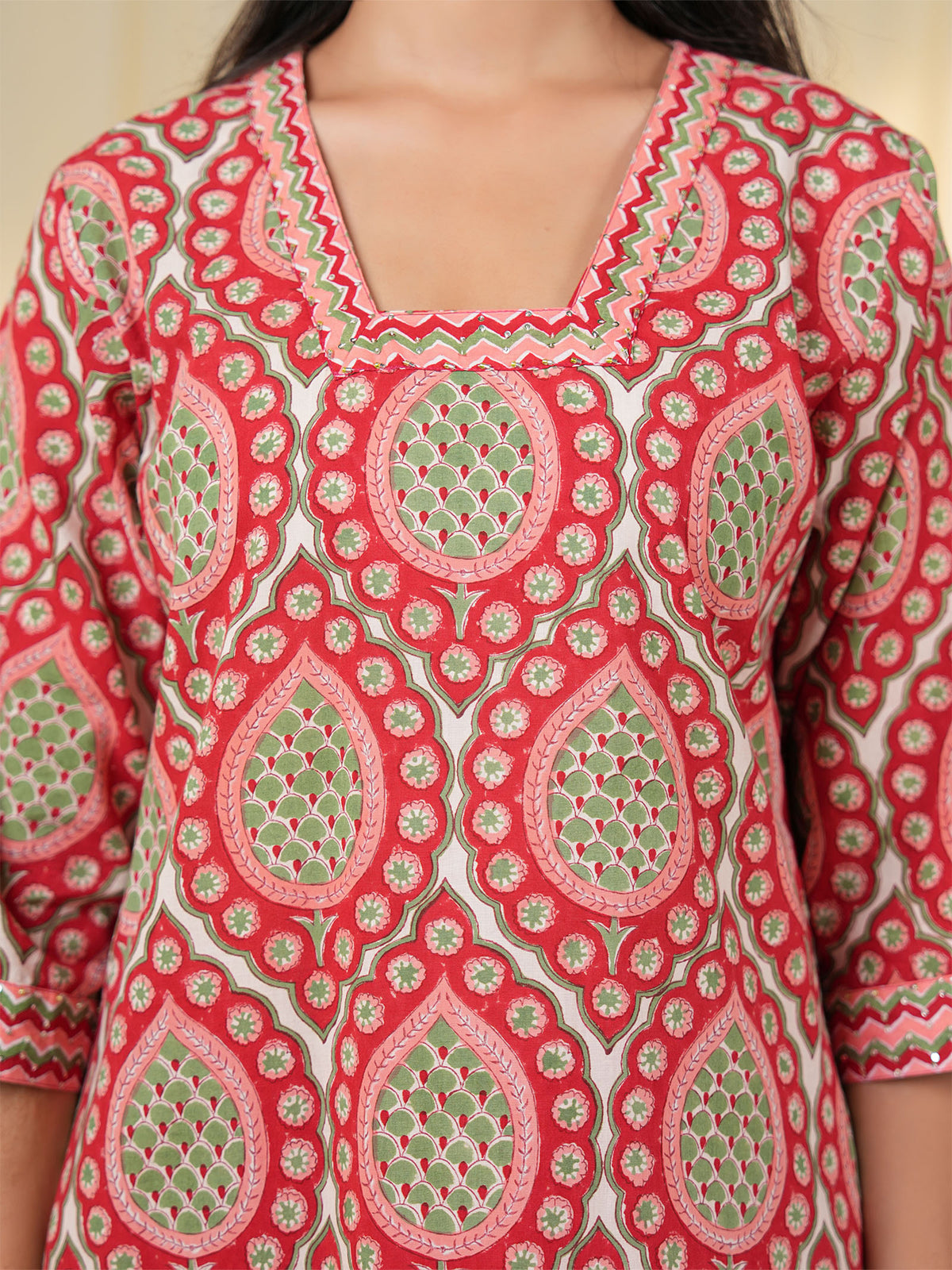 Sada Suhagan Paan Cotton Kurta