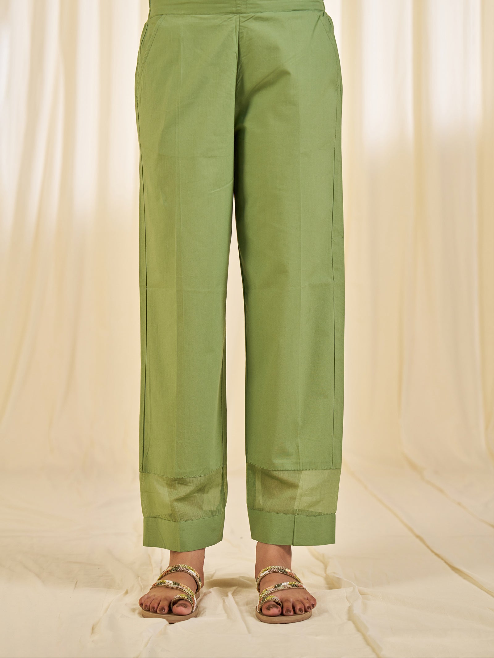 Sadabahar Cotton Straight Pants