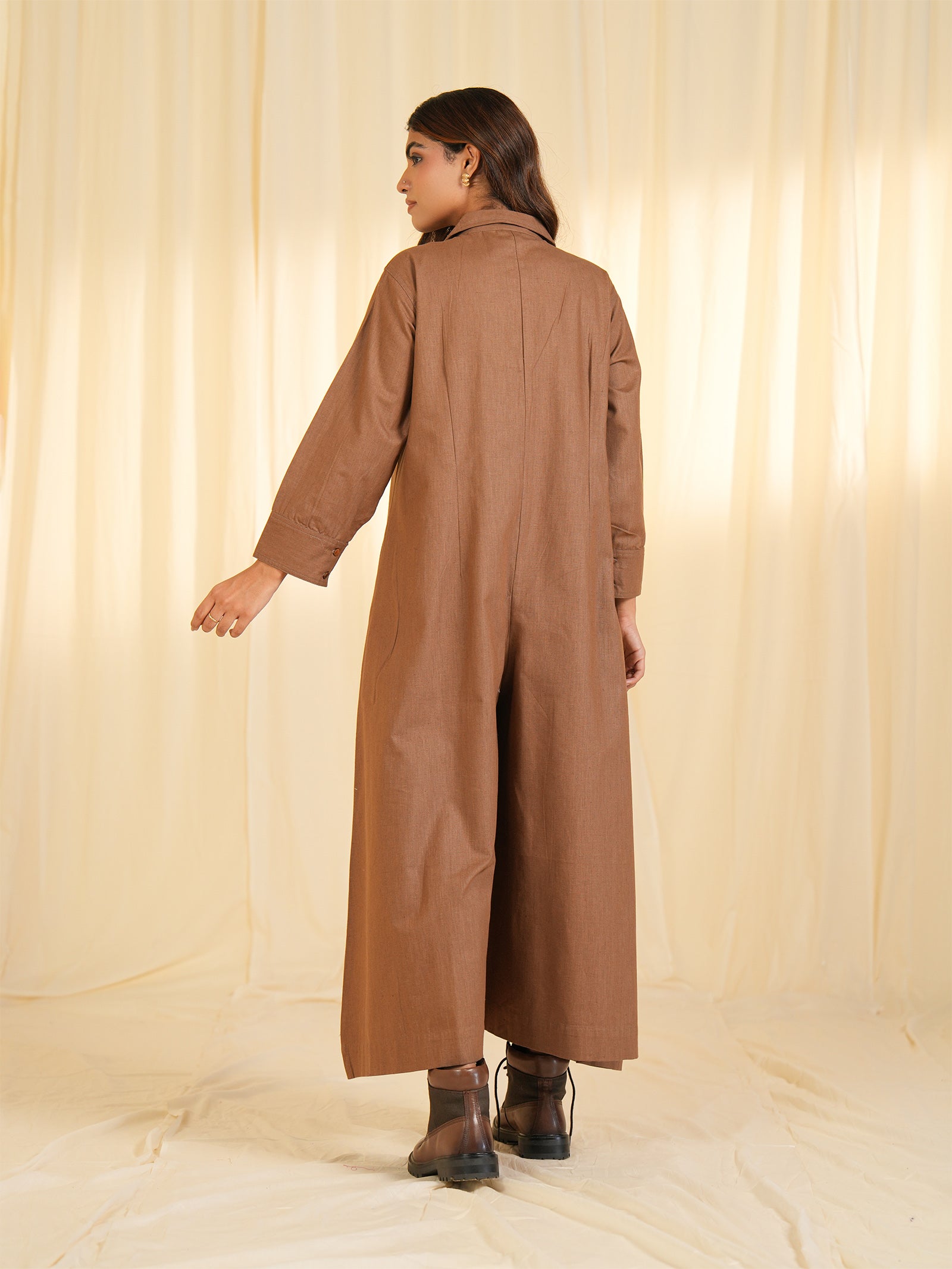 Safari - Beige Cotton Jumpsuit