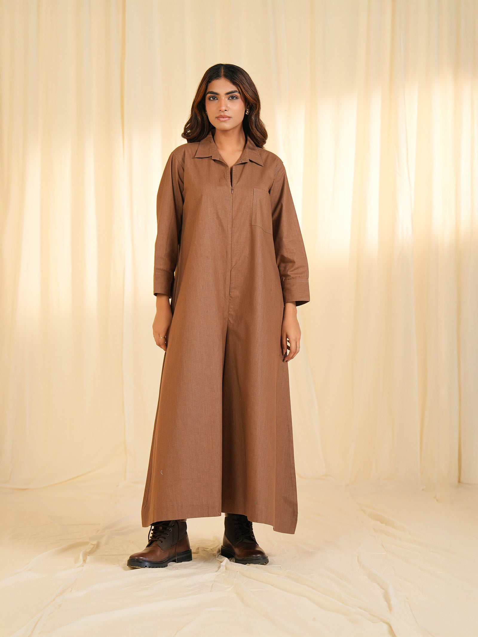 Safari - Beige Cotton Jumpsuit
