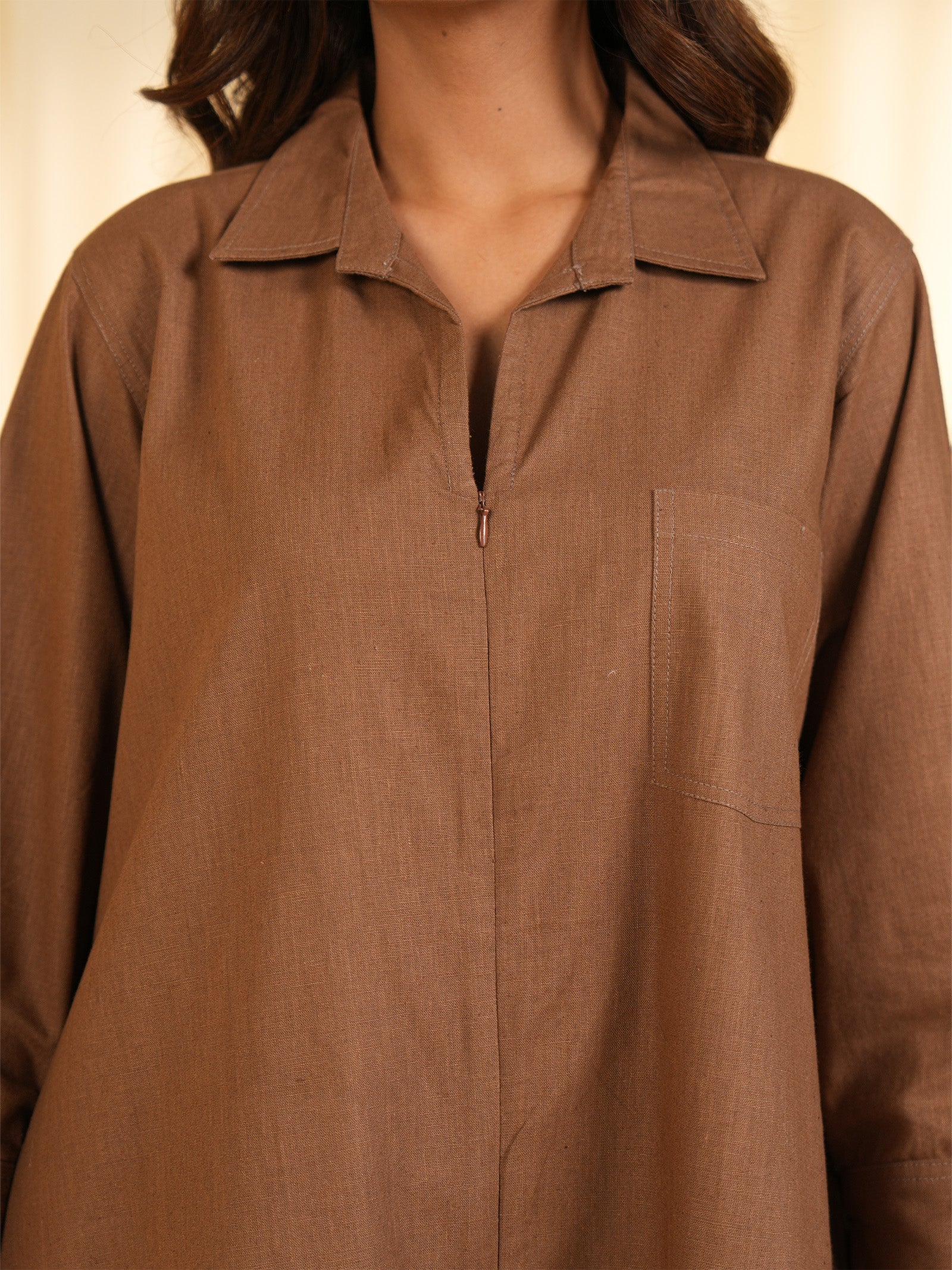 Safari - Beige Cotton Jumpsuit