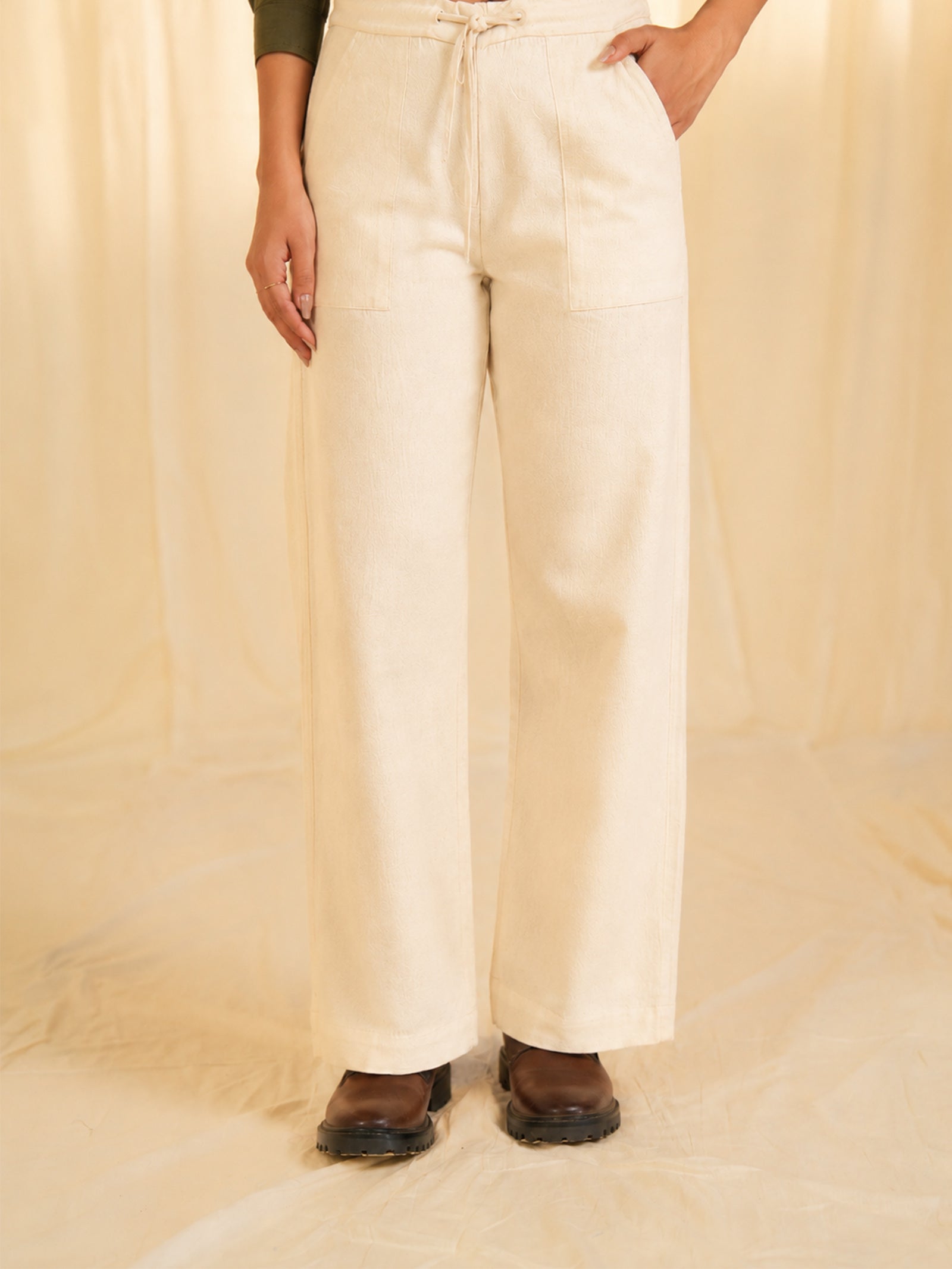 Safari - Cream Cotton Travel Trousers