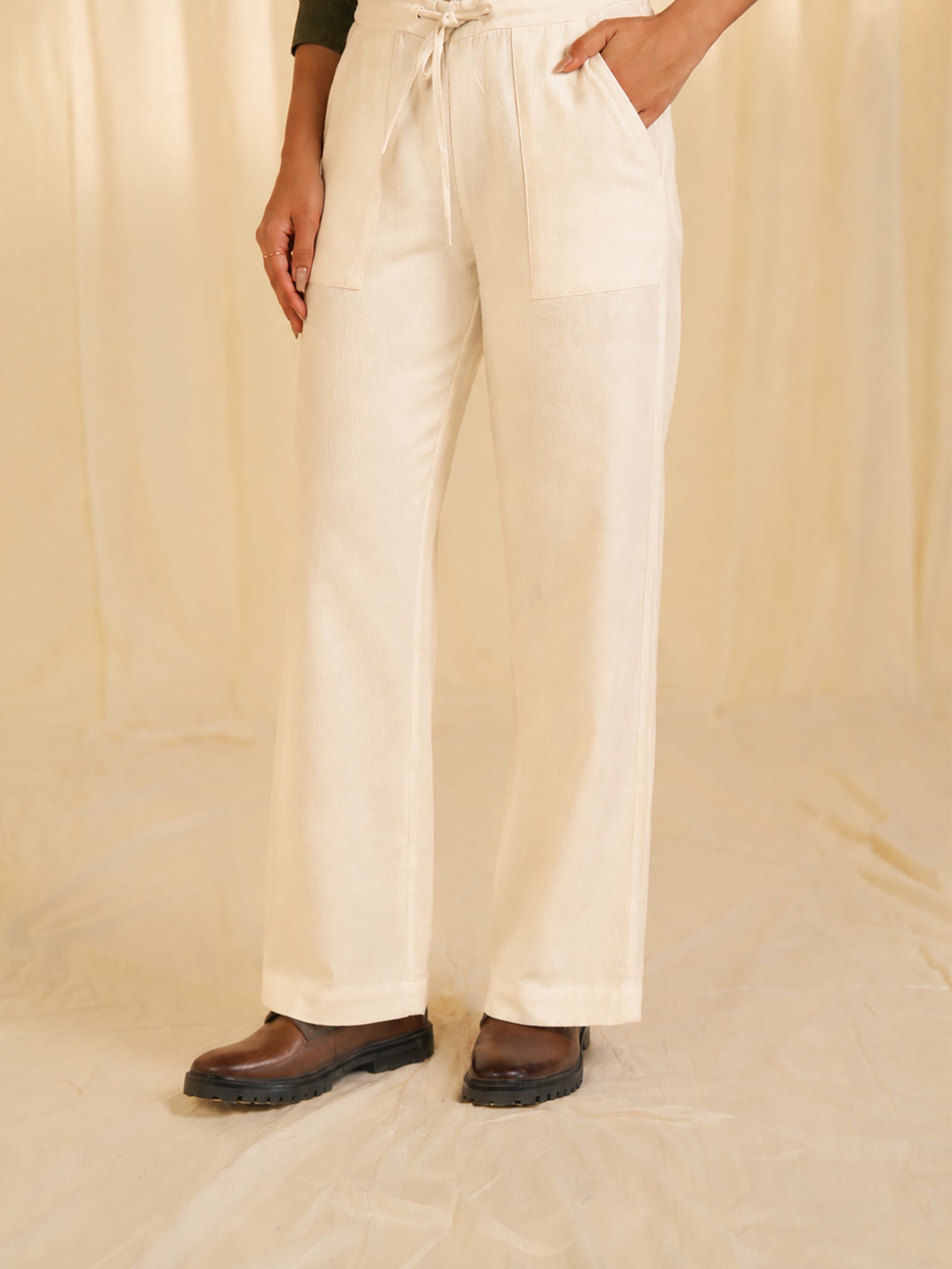 Safari - Cream Cotton Travel Trousers