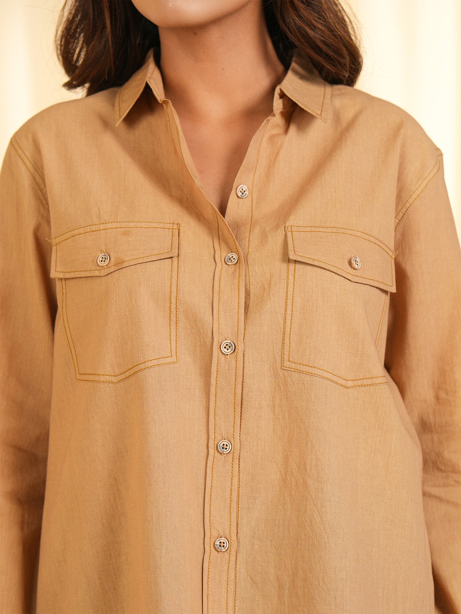 Safari - Olive Beige Cotton Shirt