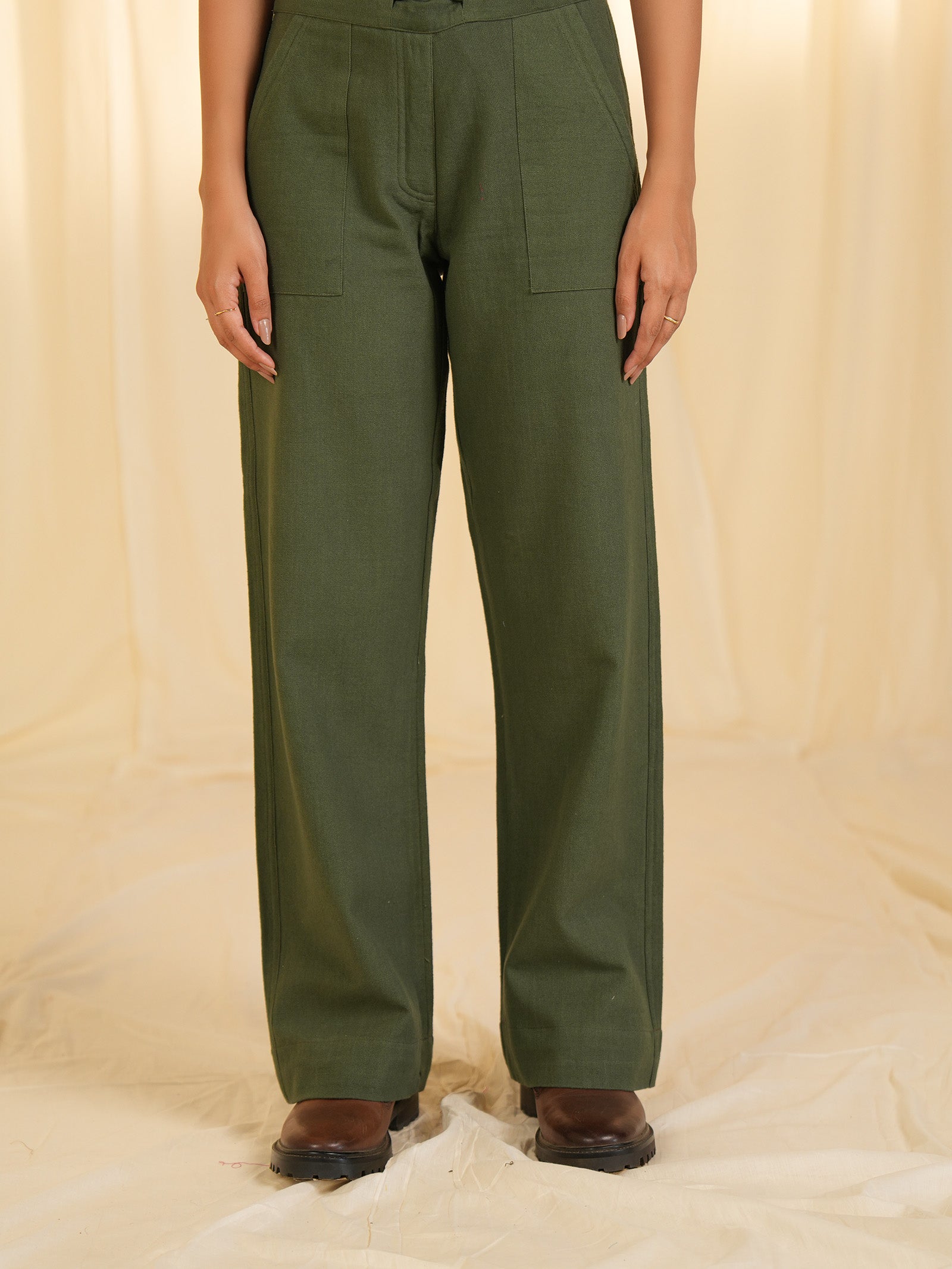Safari - Olive Cotton Travel Trousers