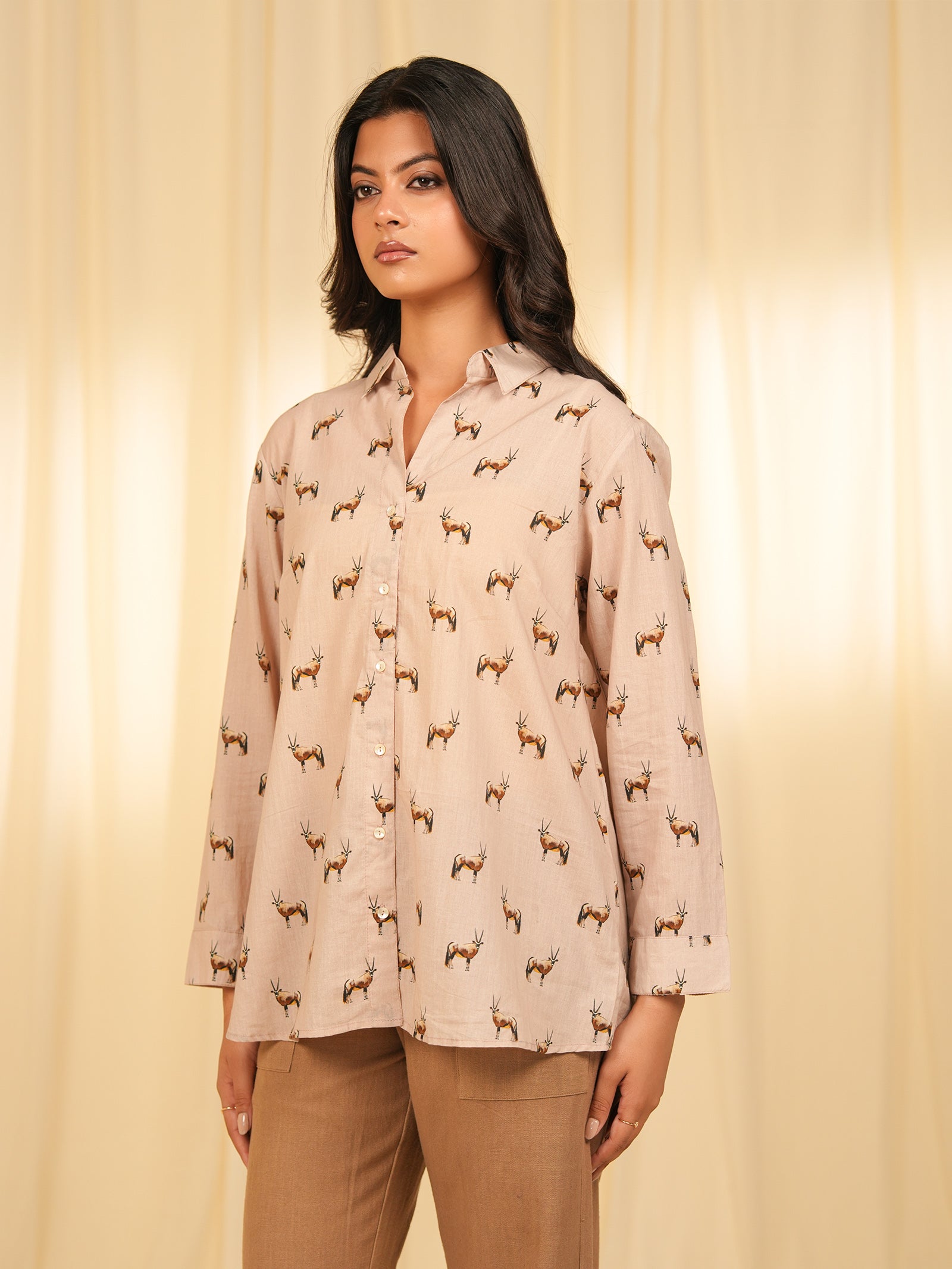 Safari - Oryx Beige Cotton Shirt