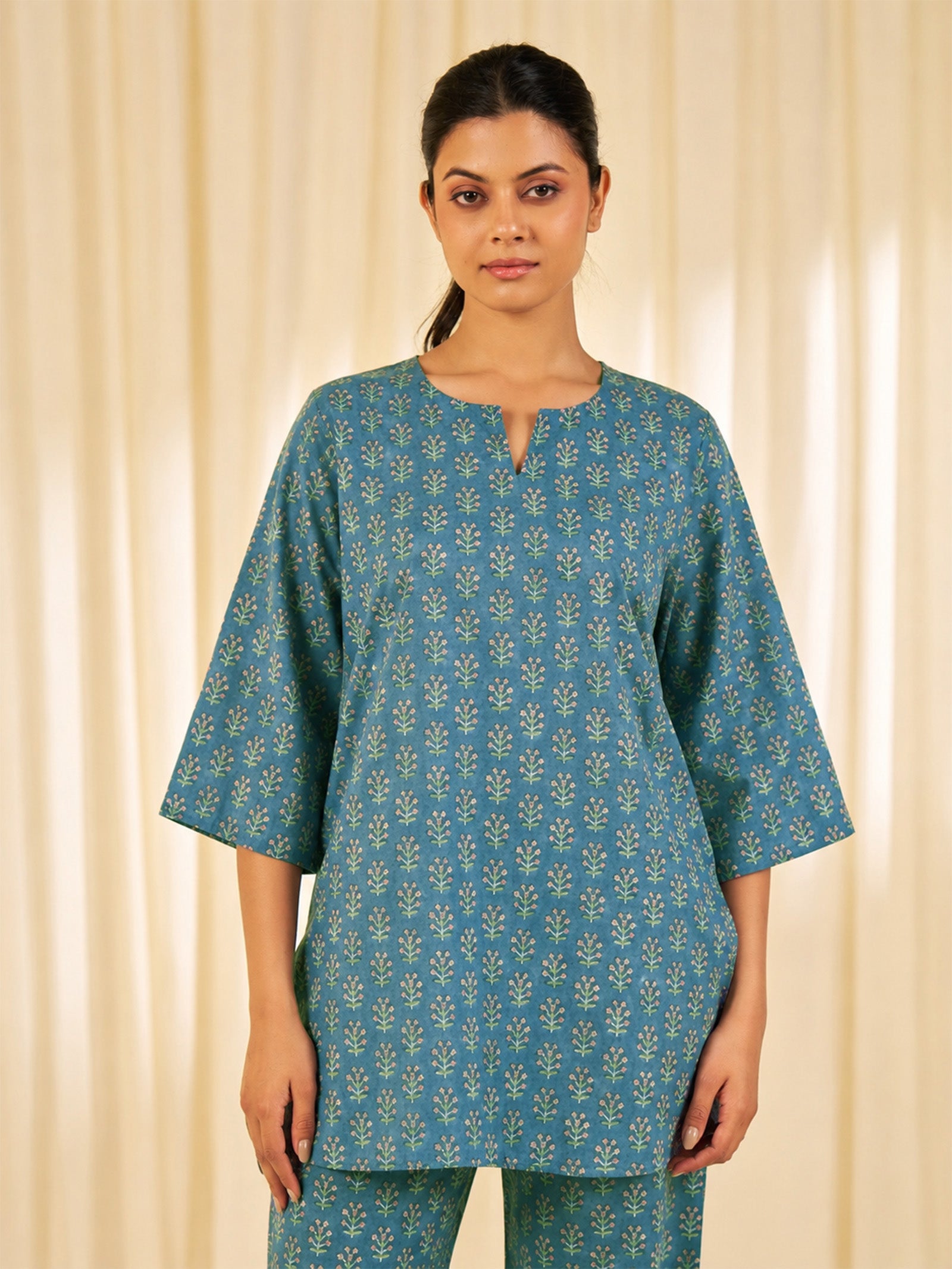 Sapphire Cotton Night Suit