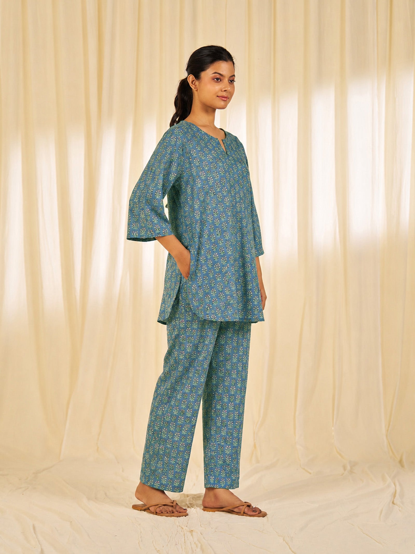 Sapphire Cotton Night Suit