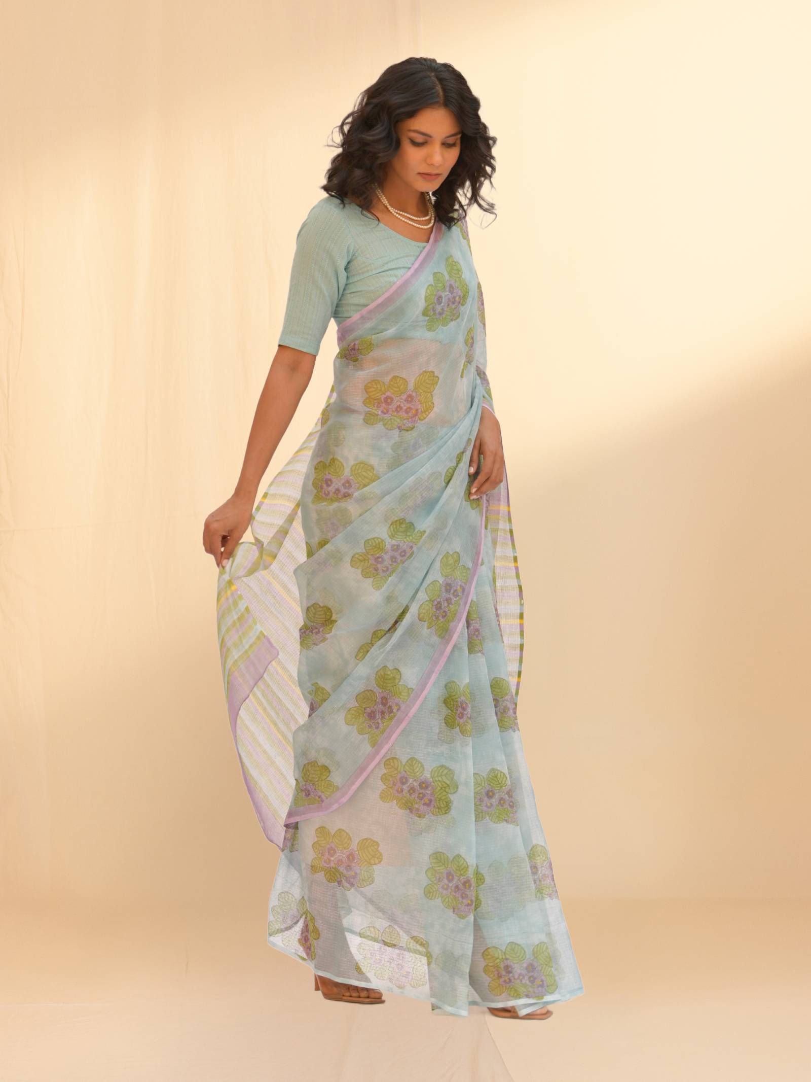 African Violet Kota Saree