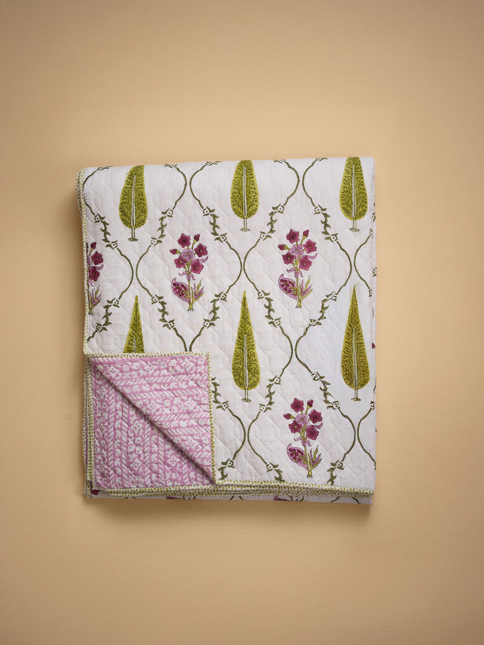 Secret Grove Quilted Bed Cover (Reversible)