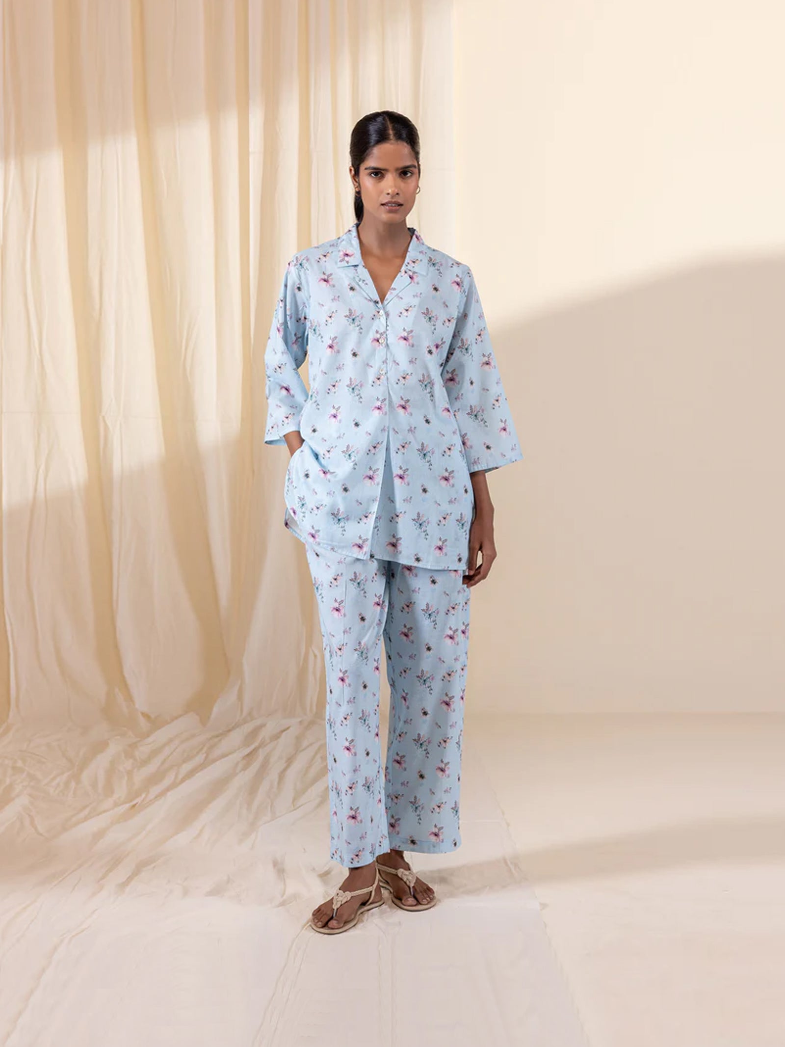 Serene Bloom Voile Night Suit