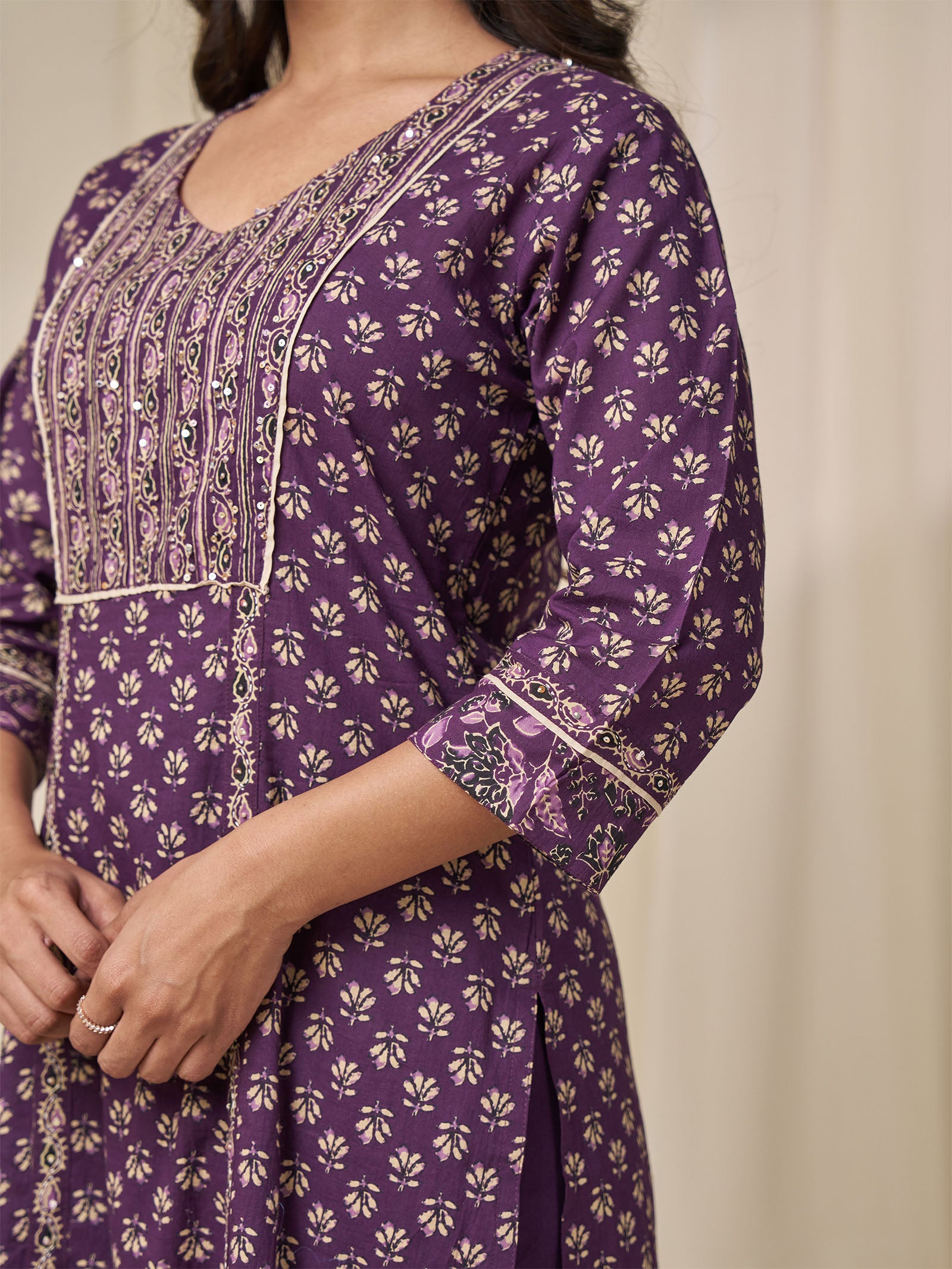 Purple Plum Cotton Kurta