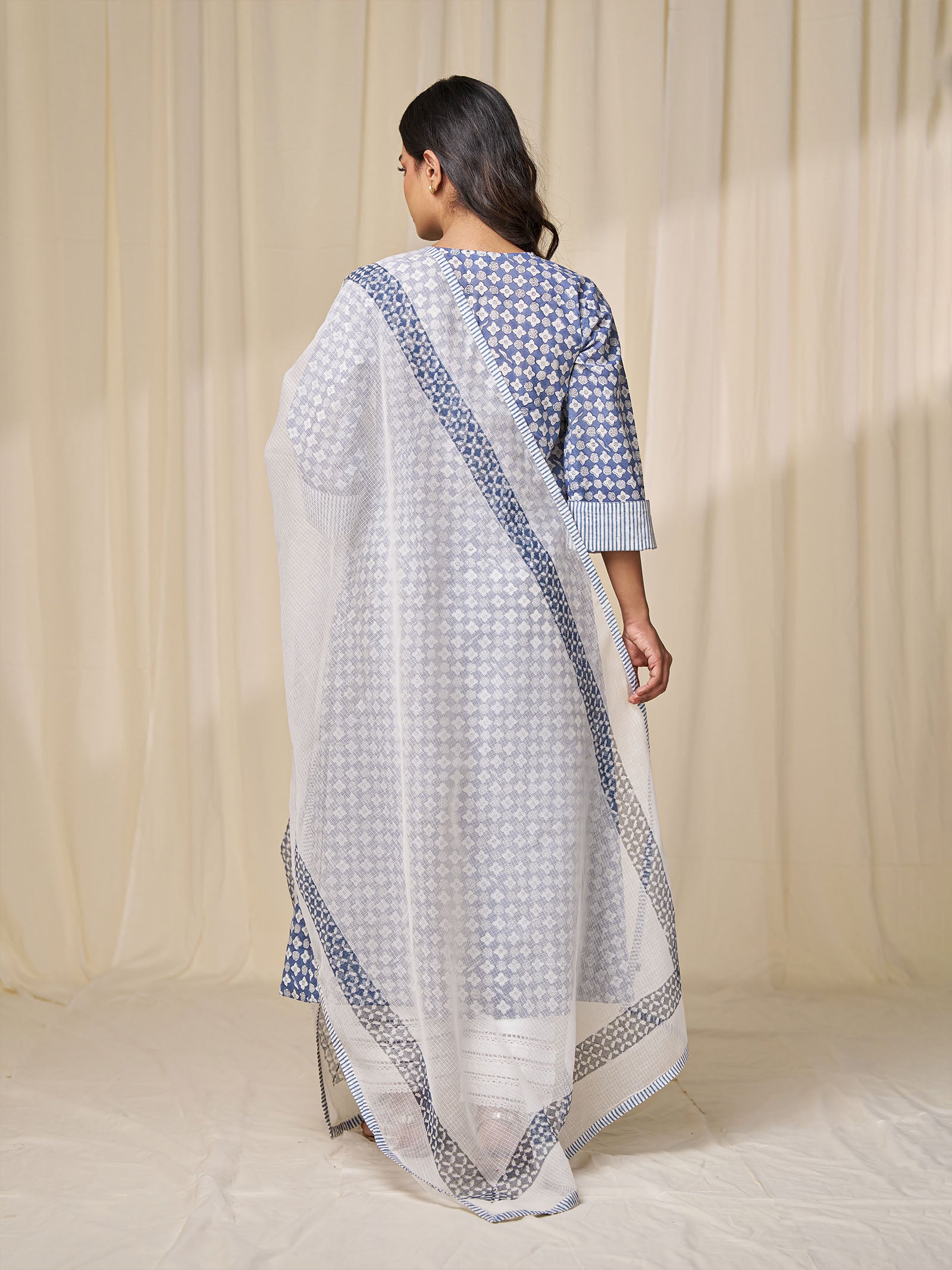 Cloudy Mist Kota Doria Dupatta