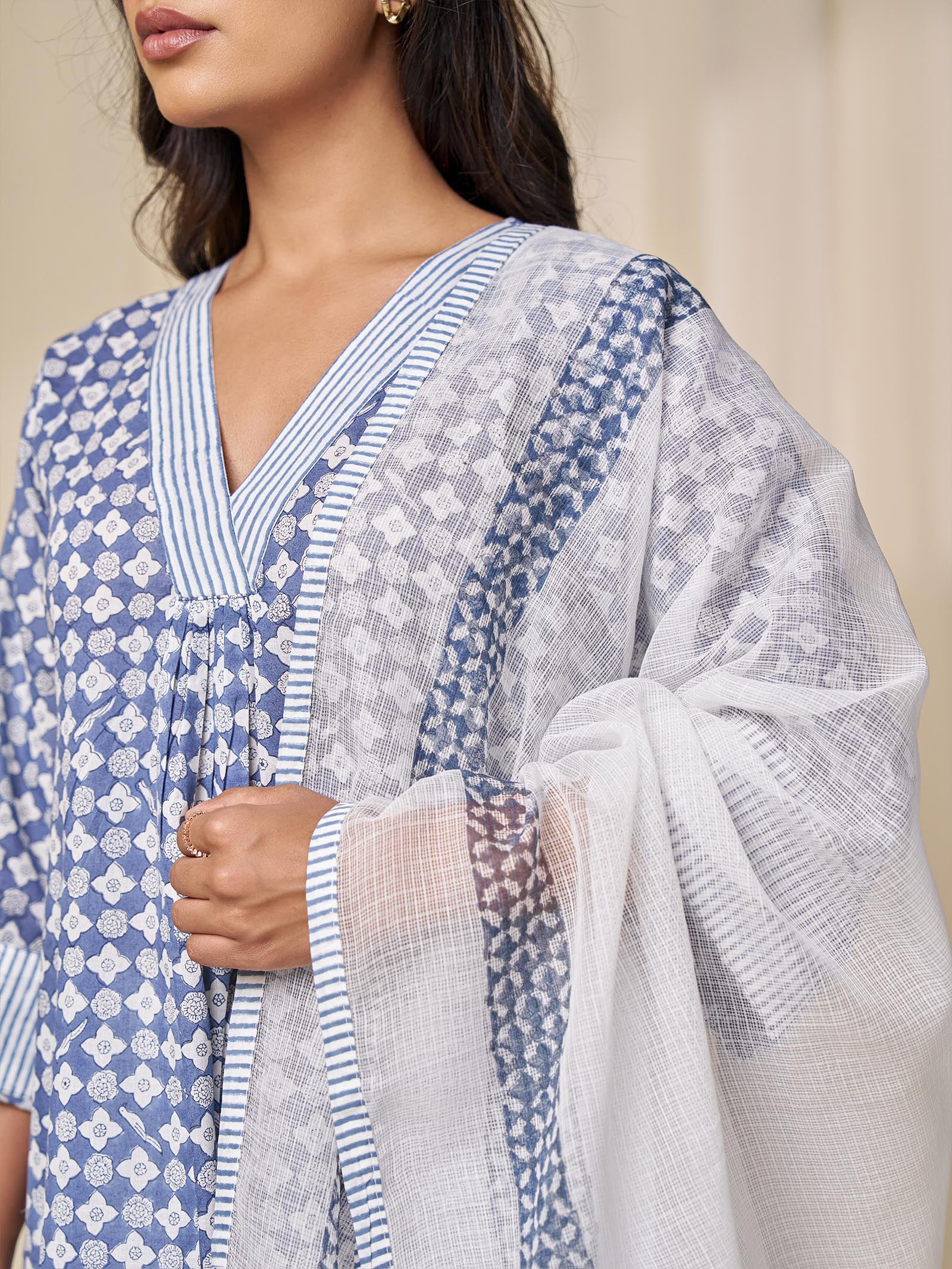 Cloudy Mist Kota Doria Dupatta