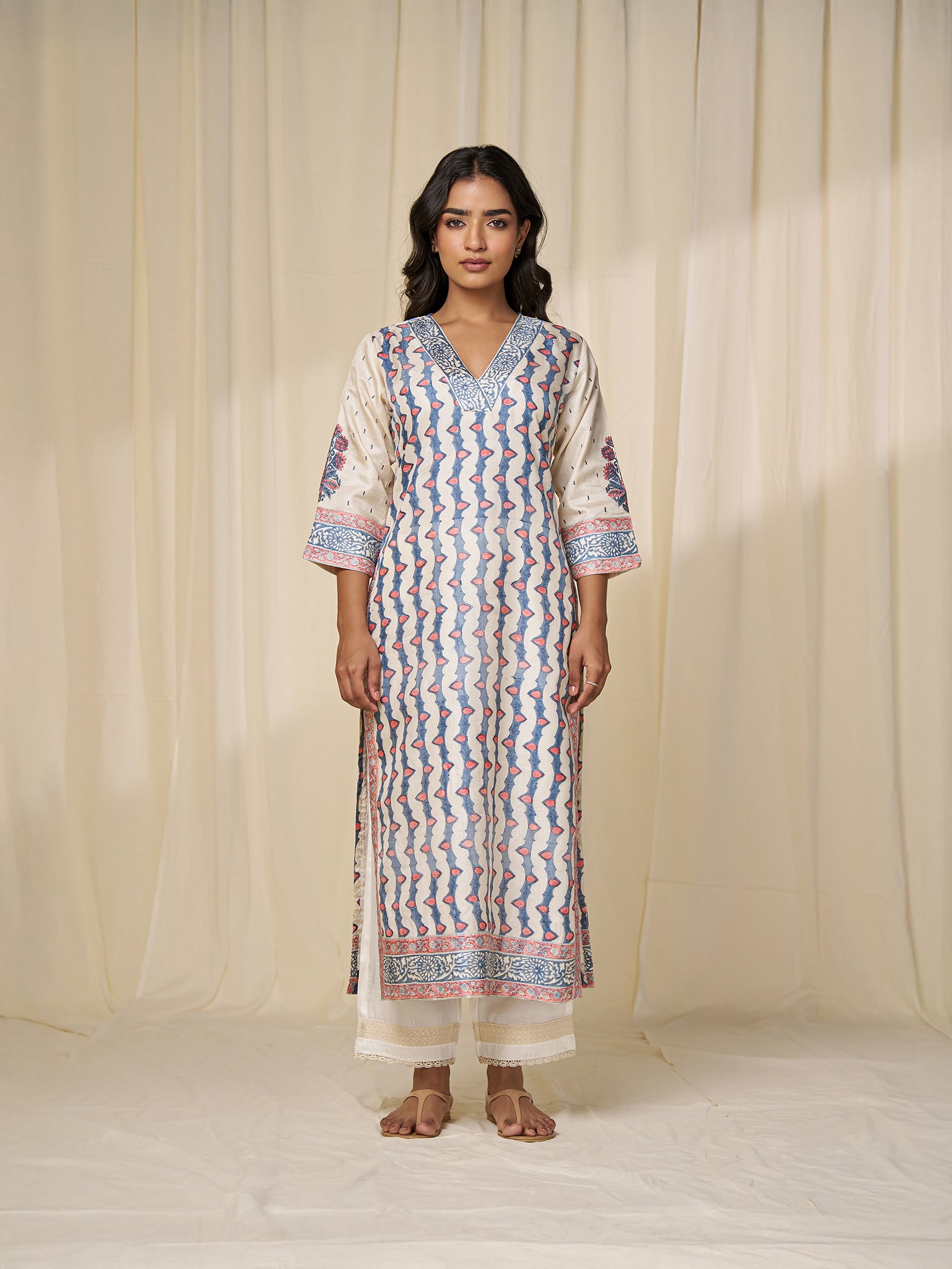 Badam Tussar Silk Kurta