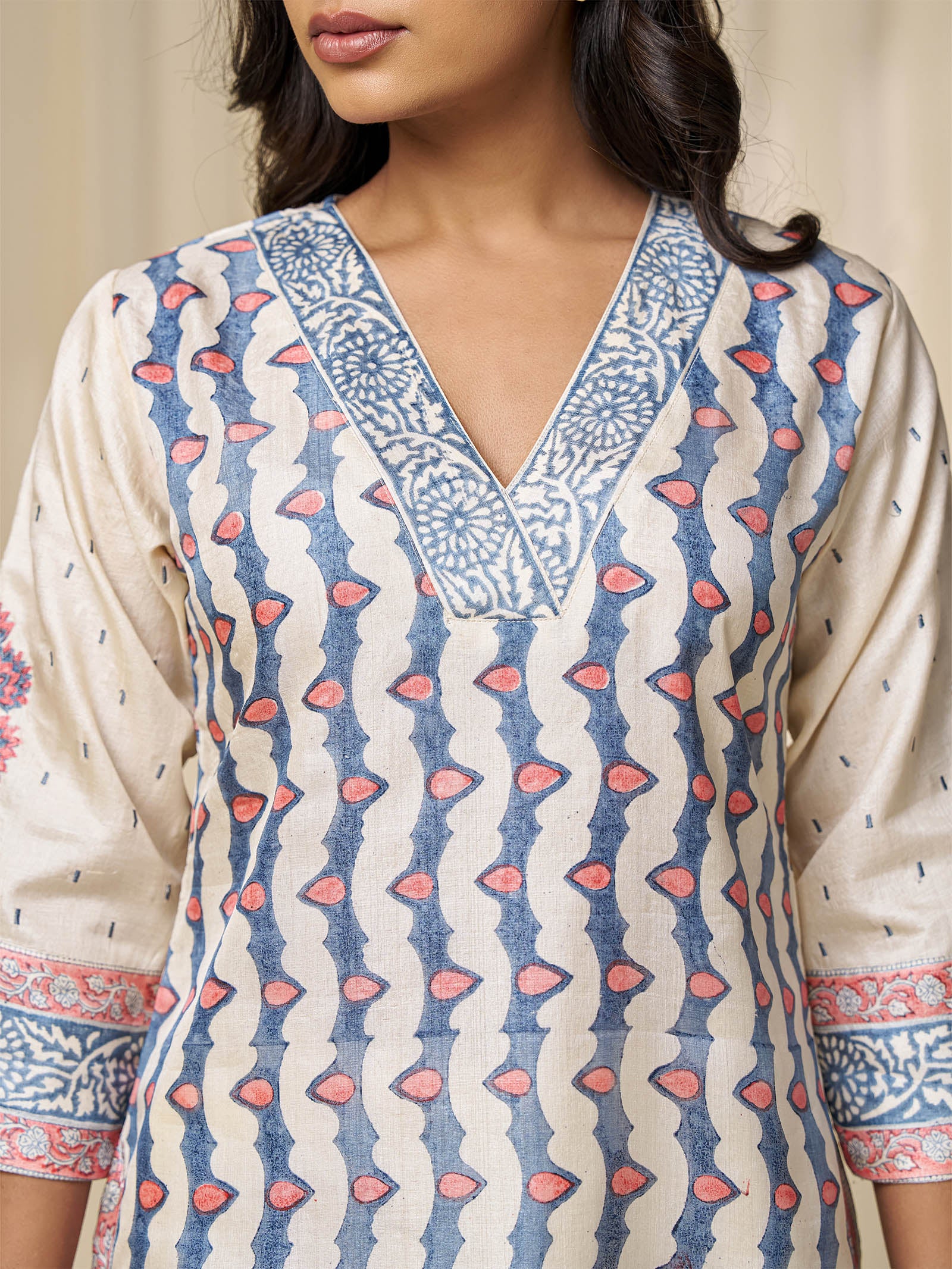 Badam Tussar Silk Kurta