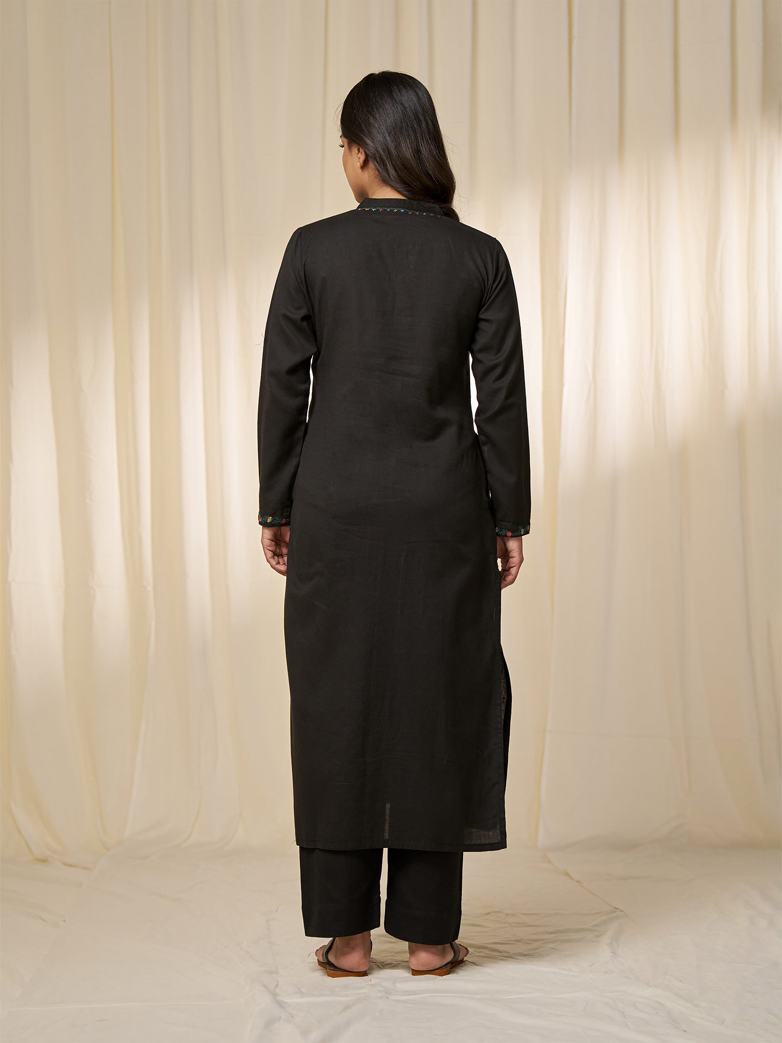Berry Black Twill Kurta