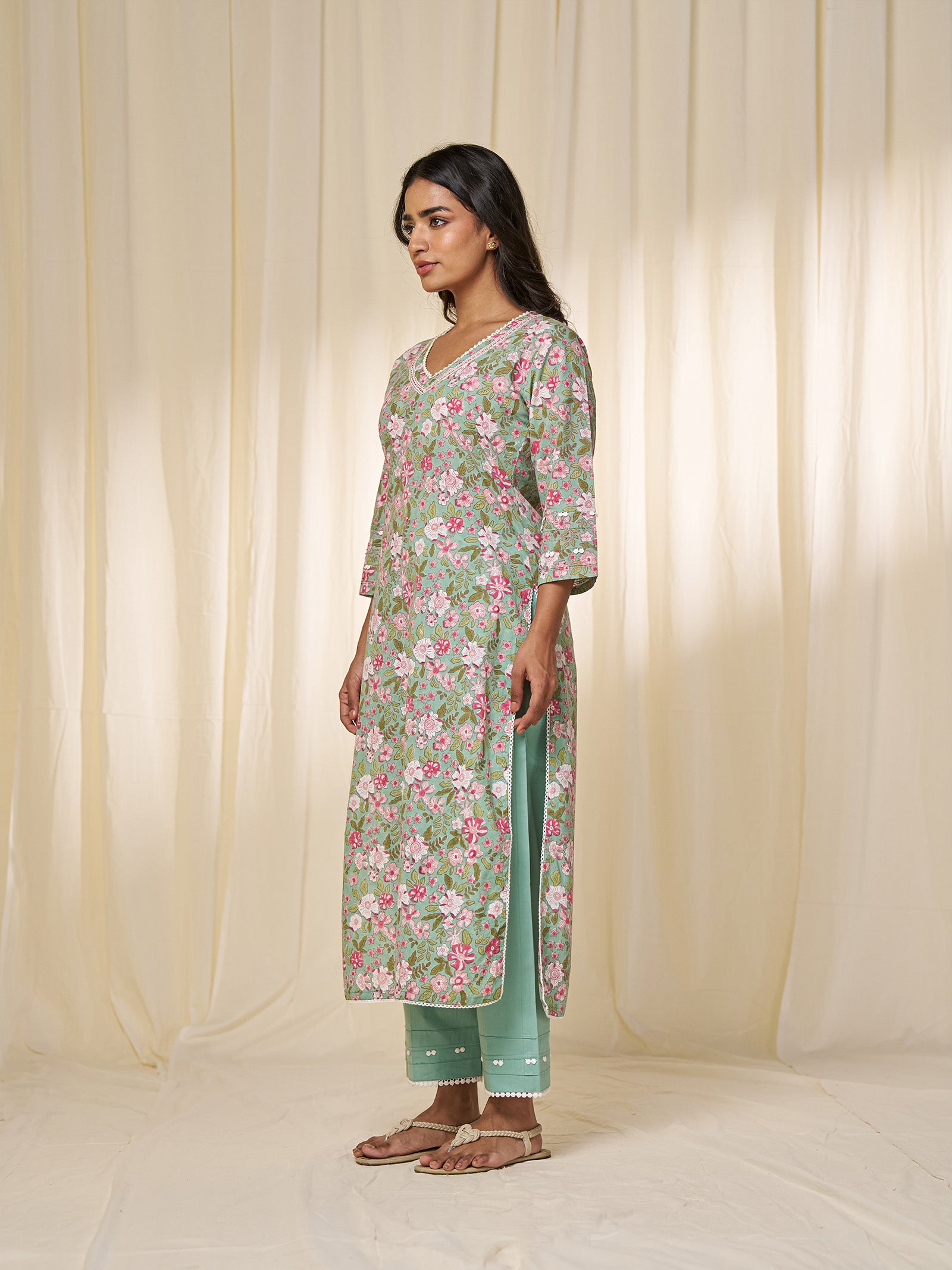 Phulwari Cotton Kurta