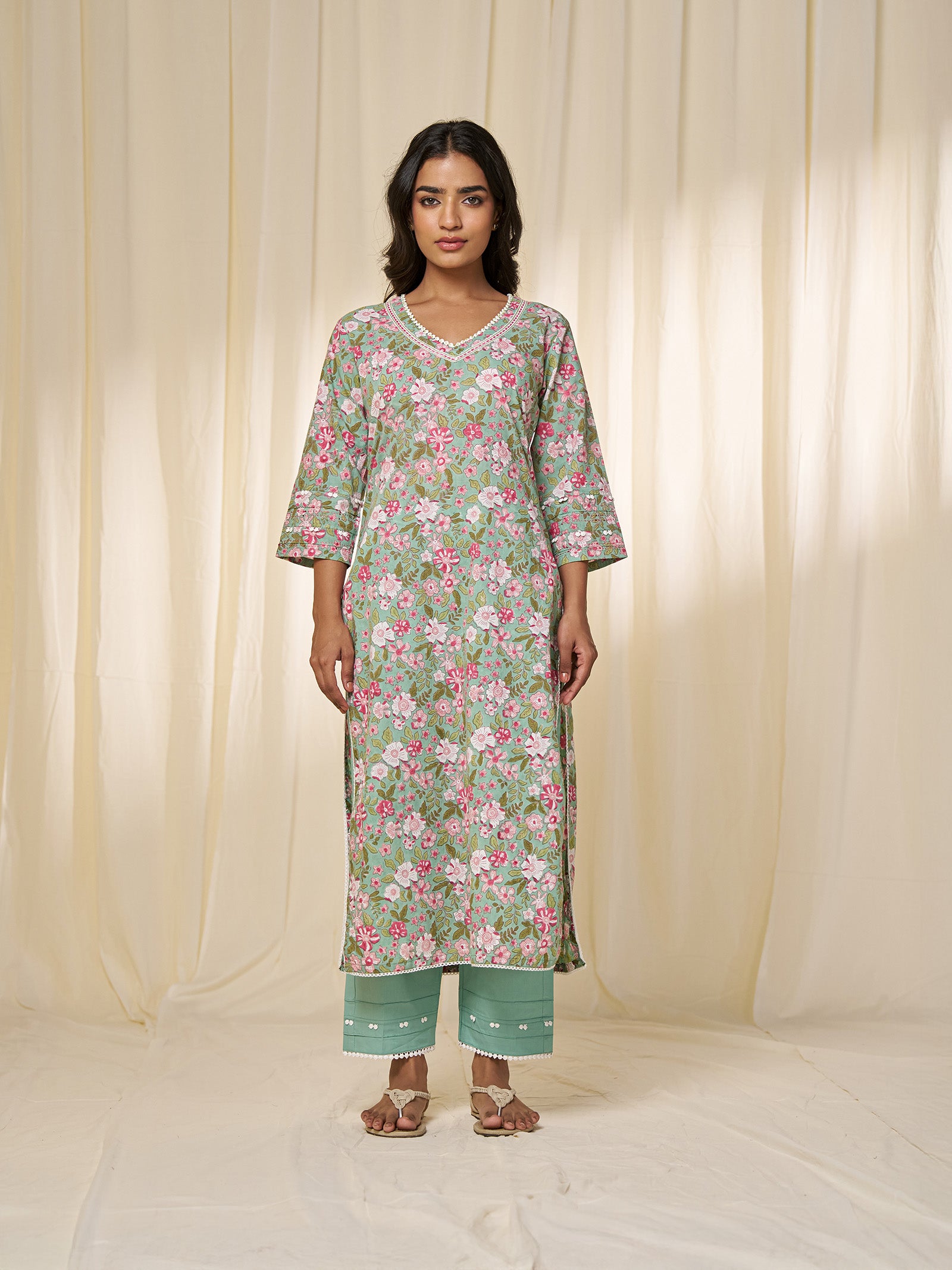 Phulwari Cotton Kurta