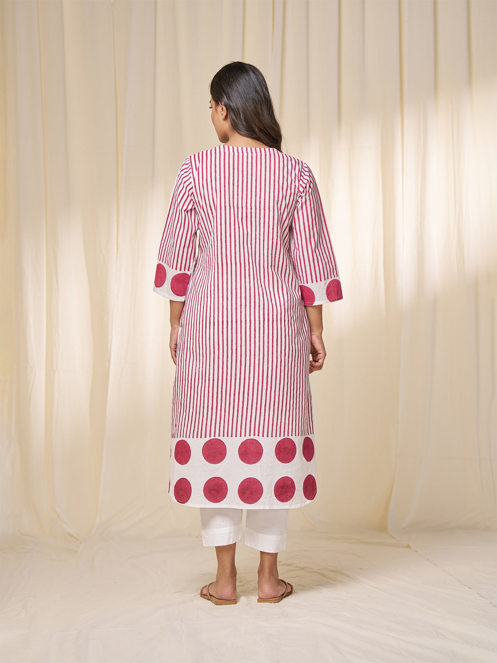 Stripe - Up Cotton Kurta
