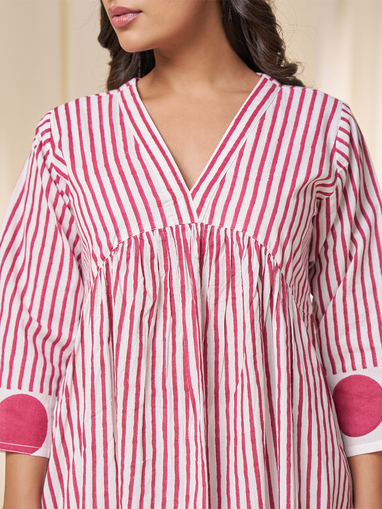 Stripe - Up Cotton Kurta